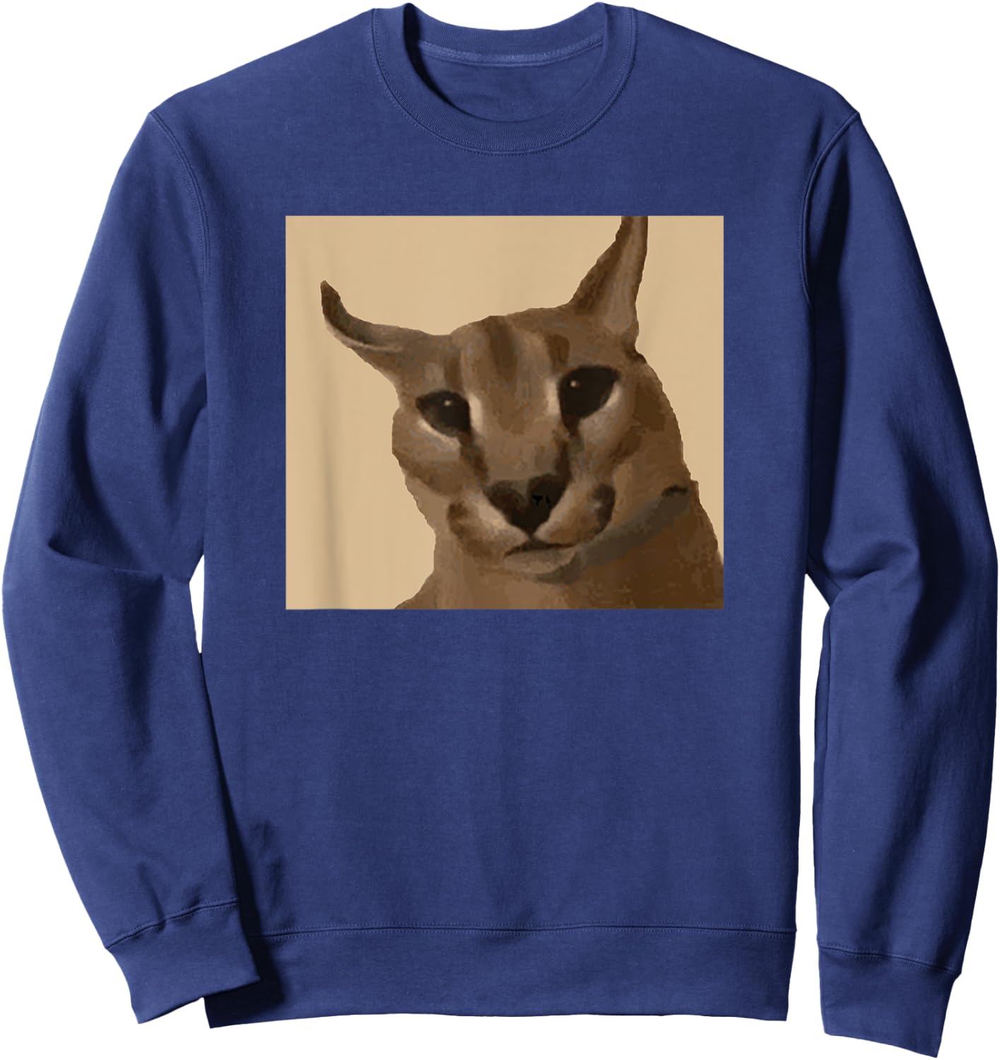 Big Floppa Meme Cat Sweatshirt - Sweatshirt | Navy