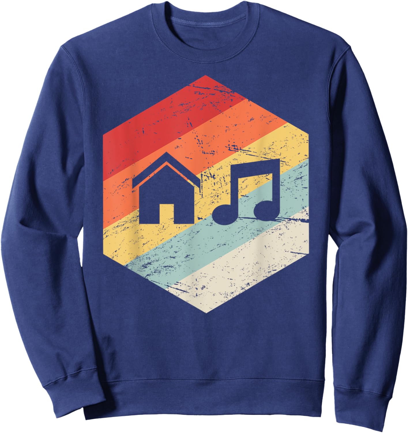 Vintage Retro House Music Sweatshirt - Sweatshirt | Navy