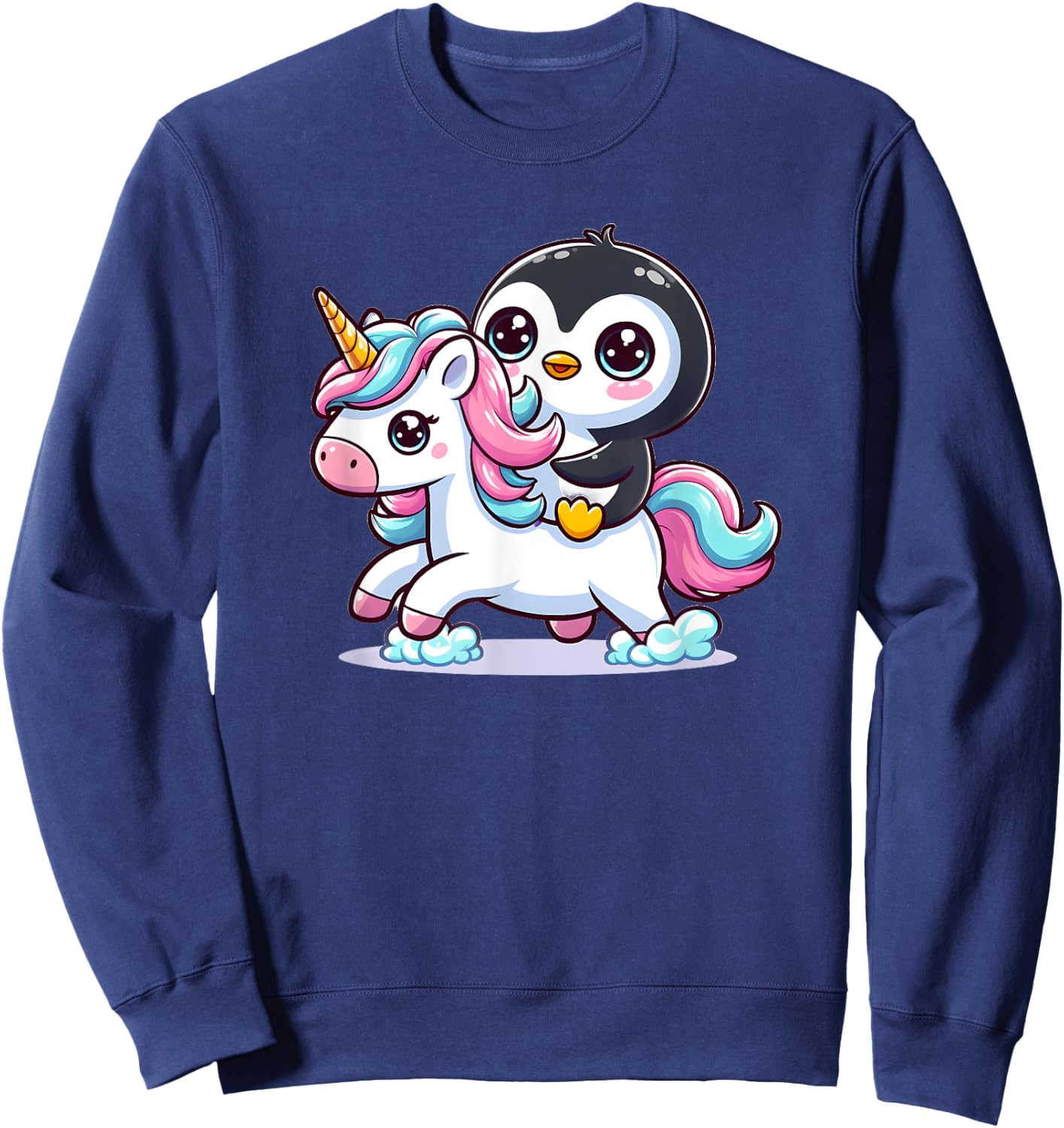Penguin Riding Unicorn Sweatshirt - Sweatshirt | Navy