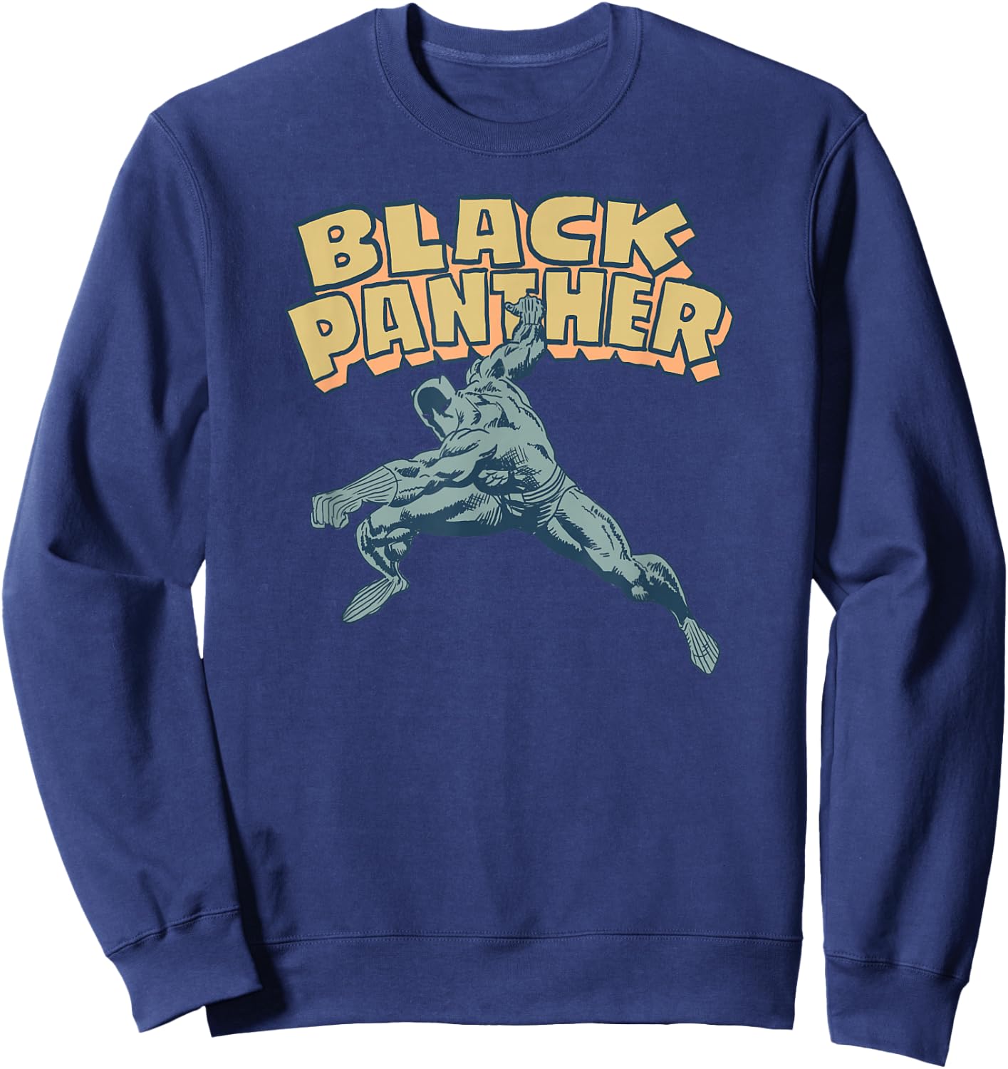 Amazon Essentials Men's MARVEL BLACK PANTHER COMIC POSE , Black, Small Sweatshirt - Sweatshirt | Navy