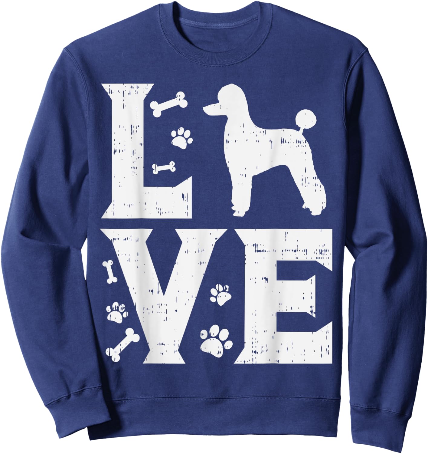 Love Poodle Standard Miniature Toy Pet Dog Lover Owner Gift Women Kids Sweatshirt - Sweatshirt | Navy