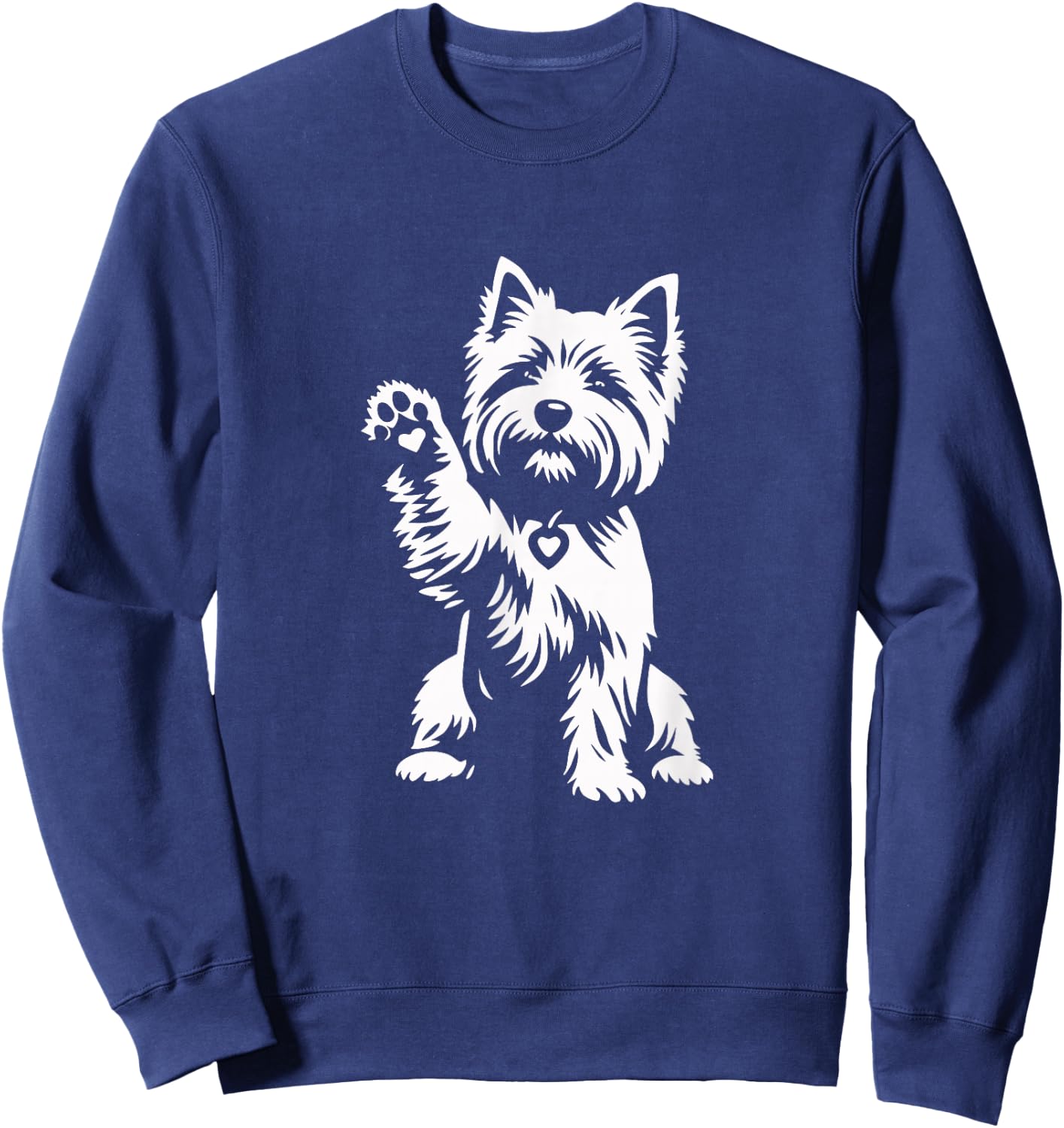 Cute Cairn Terrier Heart Dog Graphic Design Sweatshirt - Sweatshirt | Navy