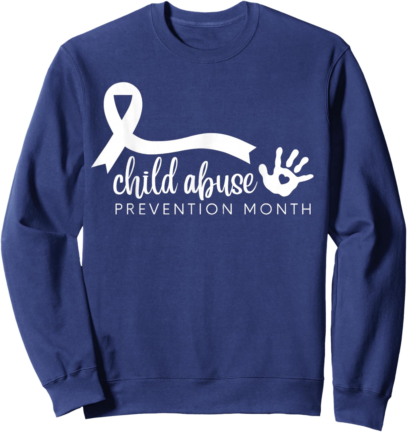In April We Wear Blue Cool Child Abuse Prevention Awareness Sweatshirt - Sweatshirt | Navy
