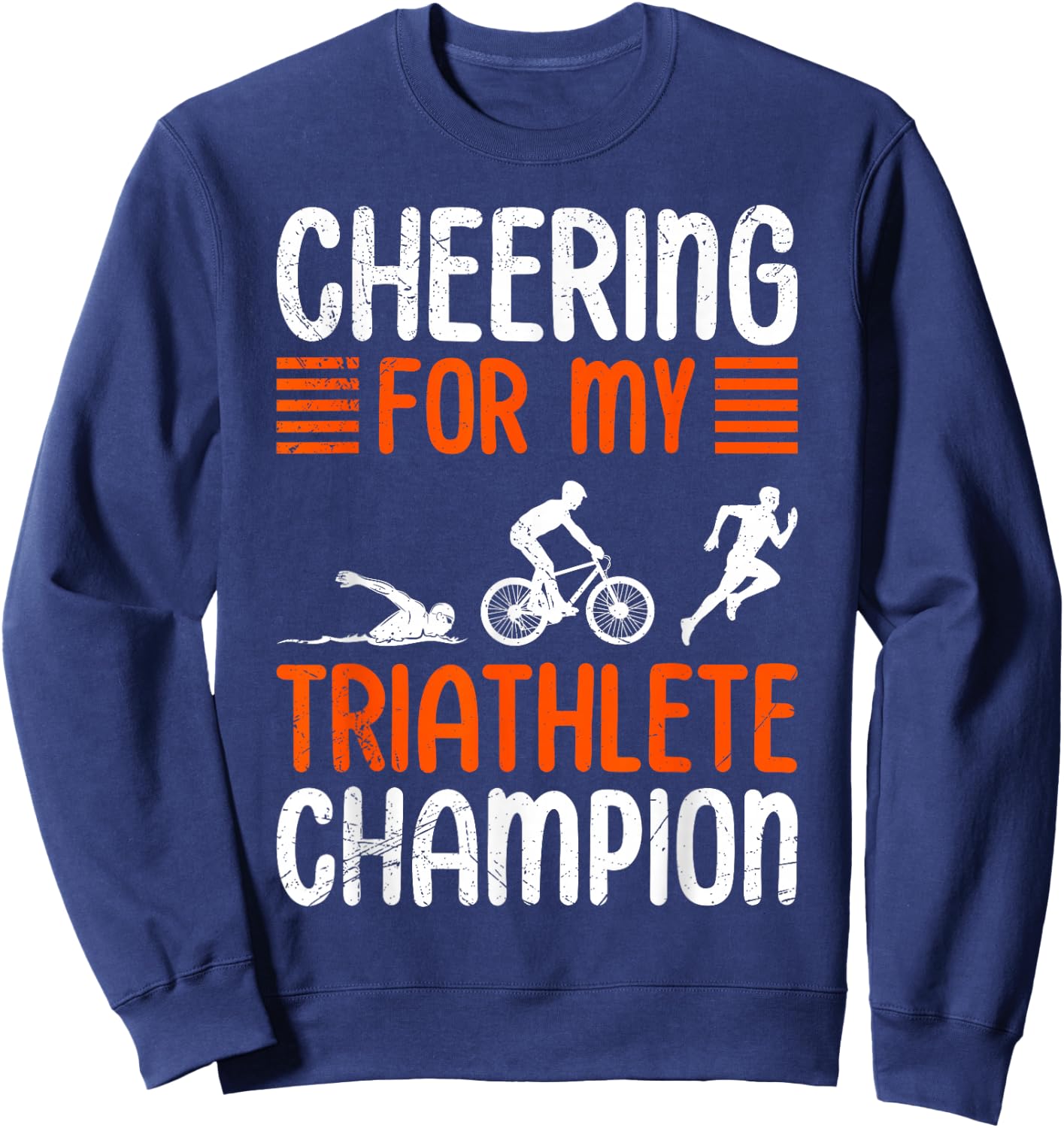 Triathlon ANFEUERN MEINES LIEBLINGS TRIATHLETEN Lustiges Sweatshirt - Sweatshirt | Navy