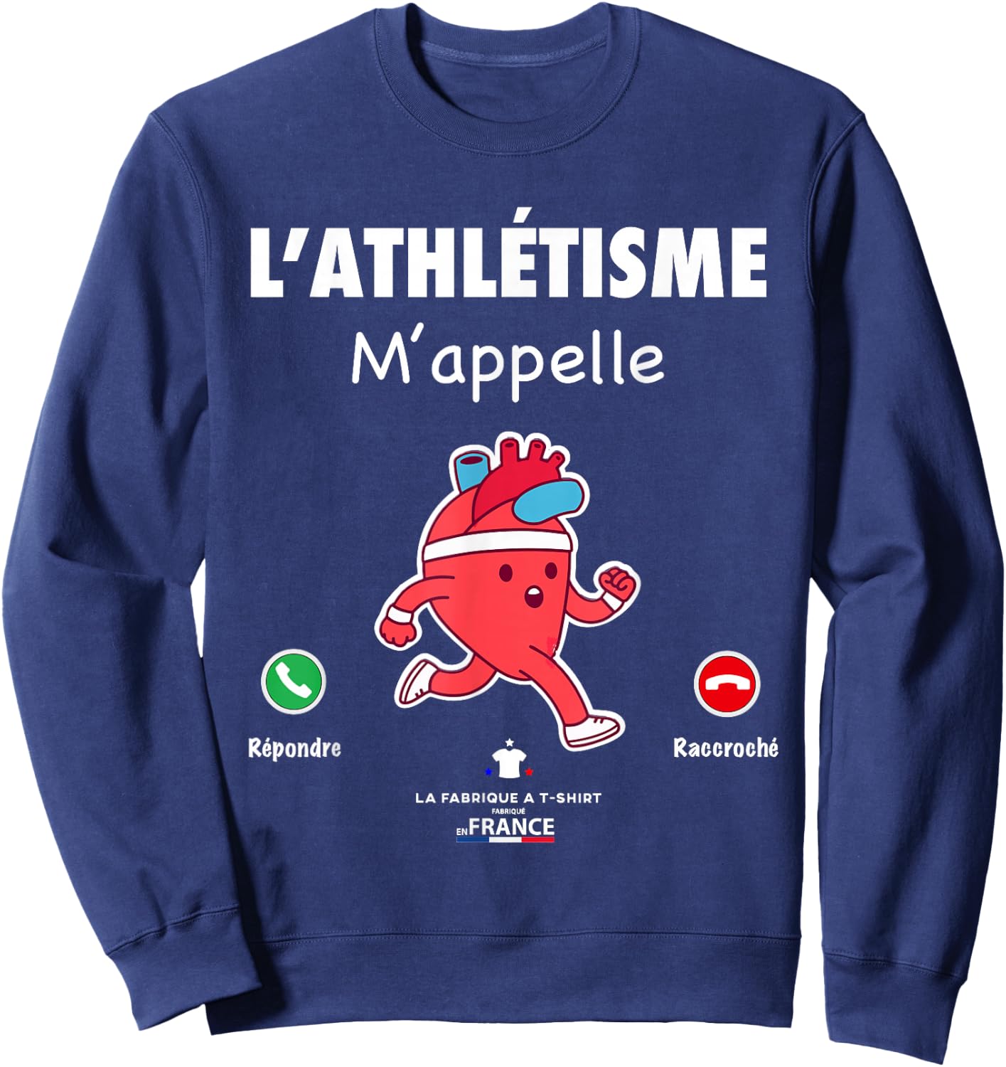 Funny Gift Running Humour Man "Athletics Calls" , Black, S Sweatshirt - Sweatshirt | Navy