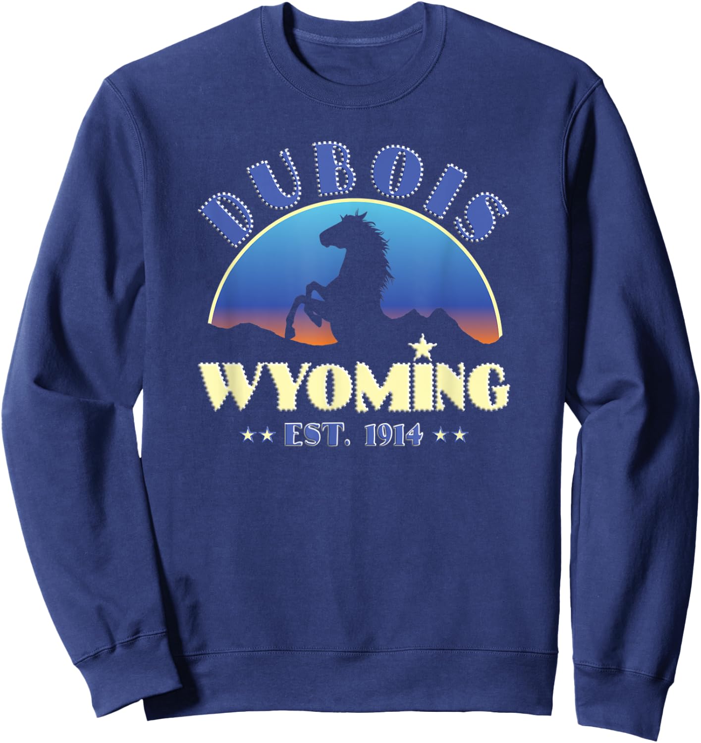Dubois Wyoming WY Wild Horse Sweatshirt - Sweatshirt | Navy