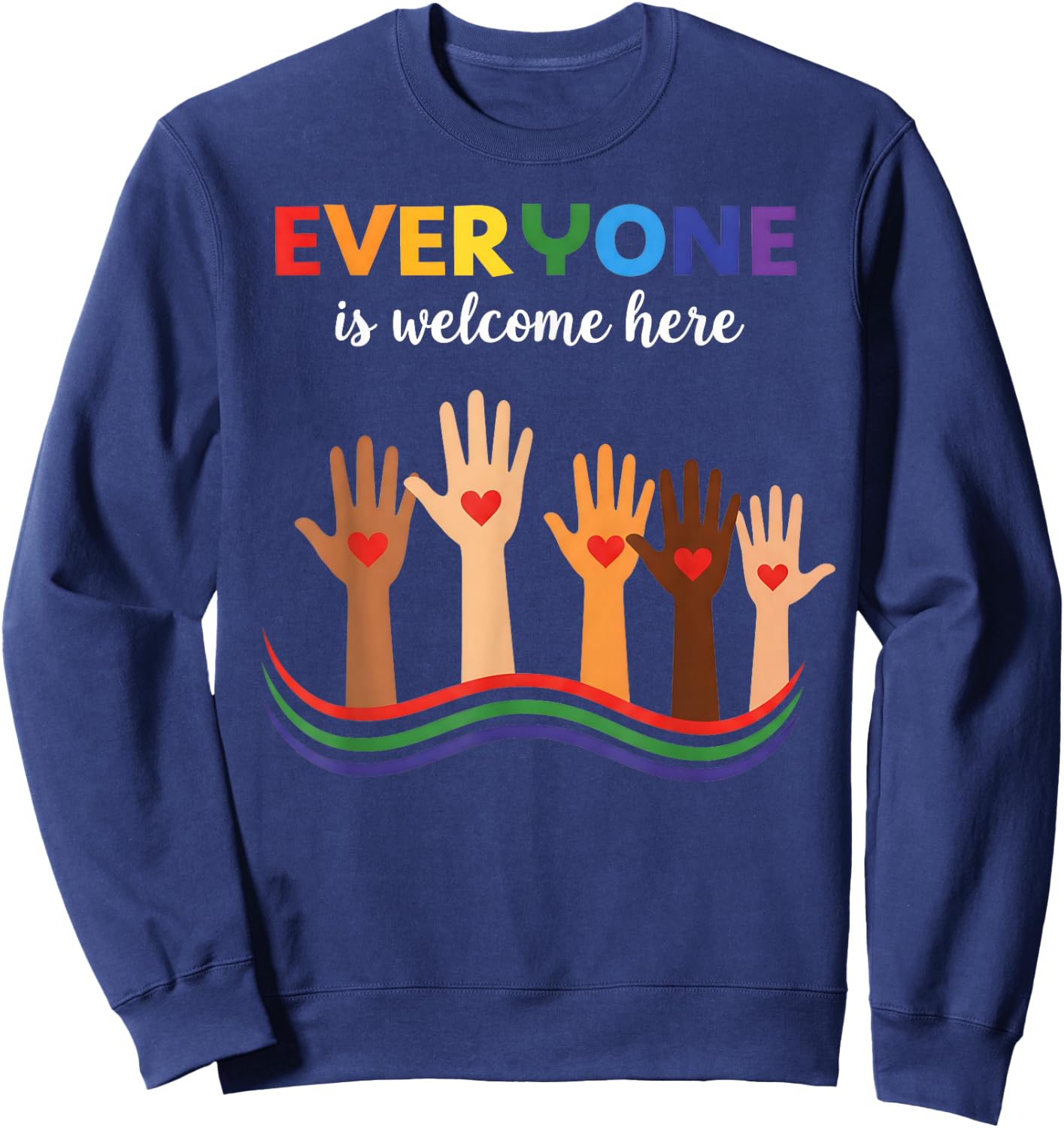 Everyone is Welcome Here Idaho Teacher Sweatshirt - Sweatshirt | Navy