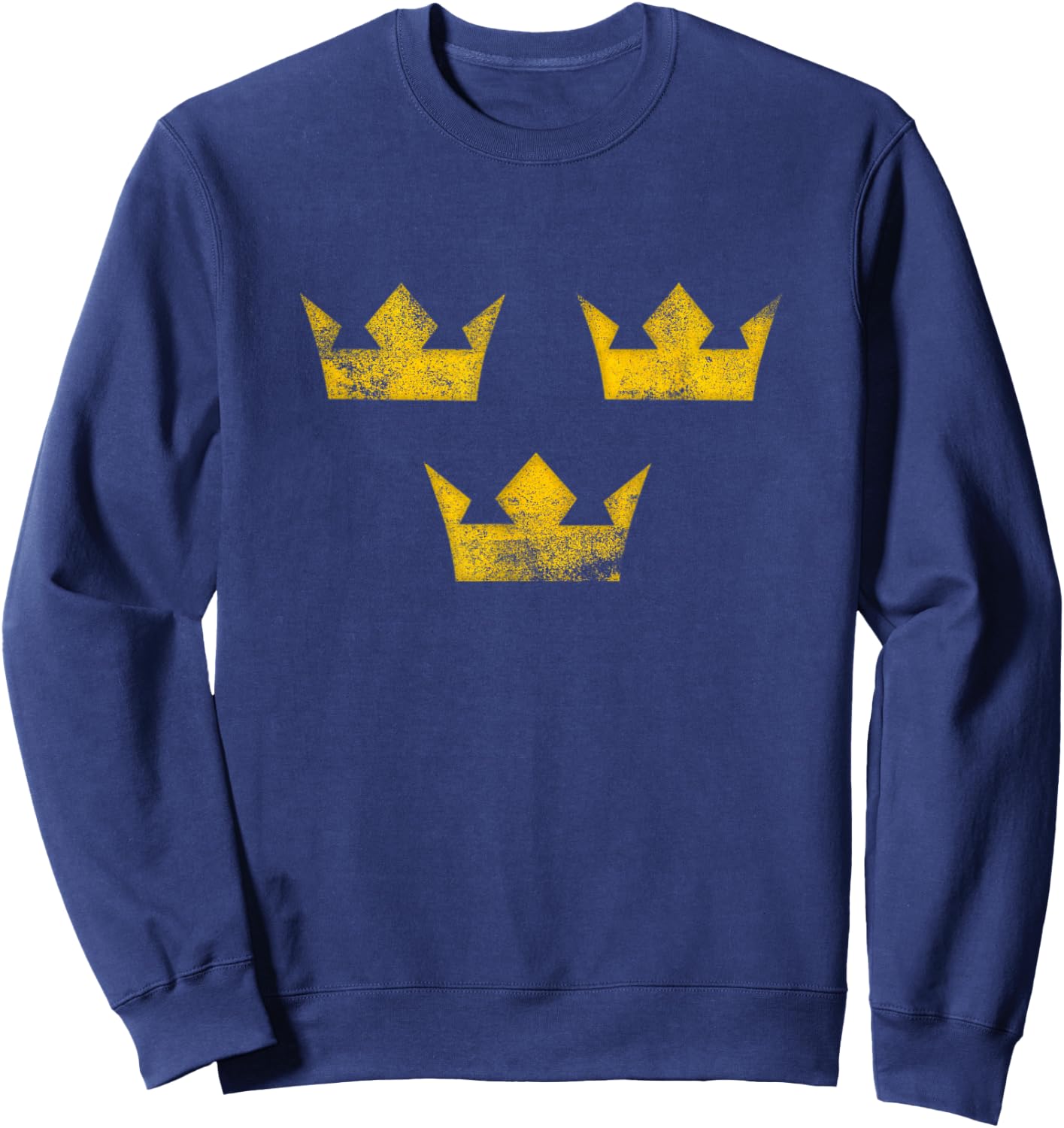 Sweden Sverige Ice Hockey Distressed Vintage , blue, s Sweatshirt - Sweatshirt | Navy