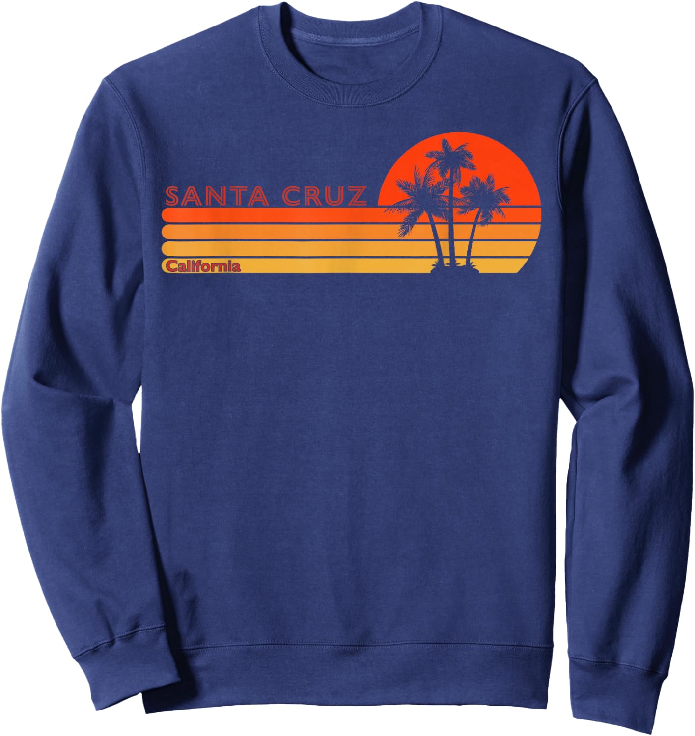 Santa Cruz California Retro Sunset Vintage , black Sweatshirt - Sweatshirt | Navy