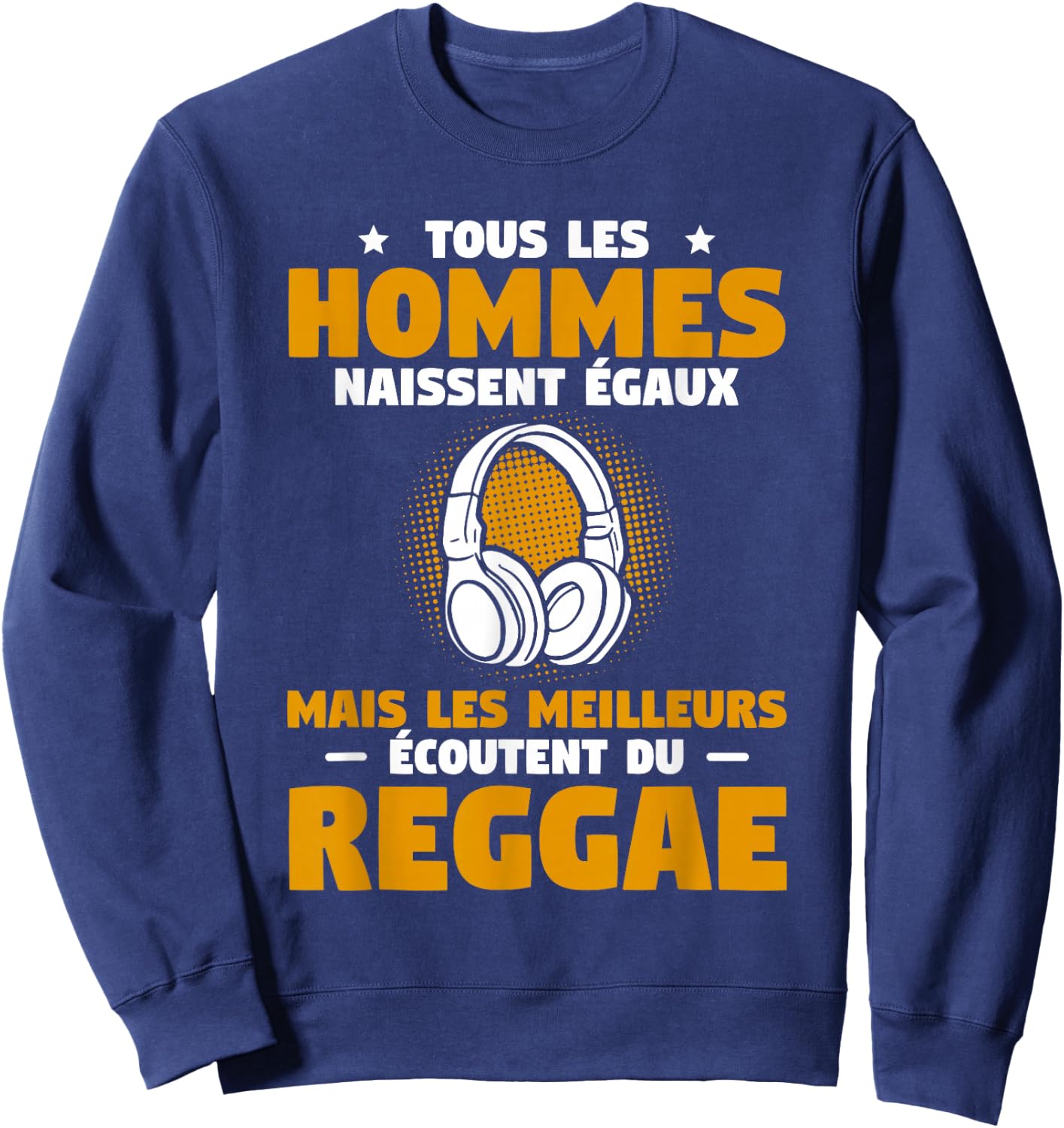 All Men Listen To Reggae , Black, S Sweatshirt - Sweatshirt | Navy