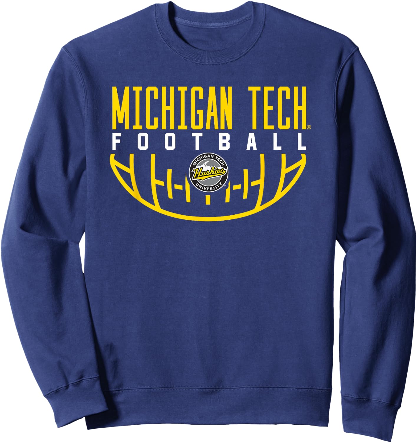 Michigan Tech Huskies Football Arch Sweatshirt - Sweatshirt | Navy