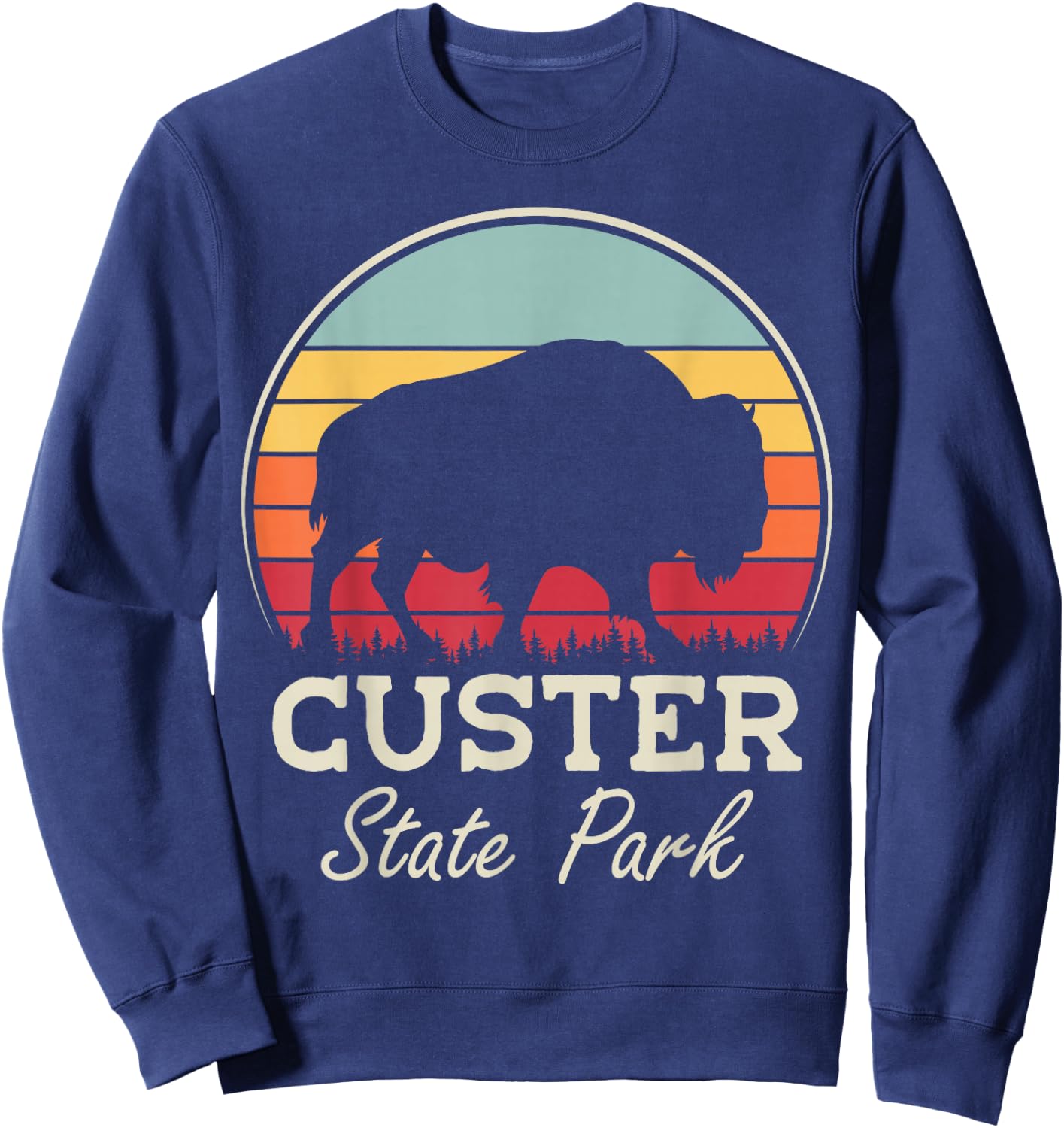 Custer State Park South Dakota Bison Lovers Sweatshirt - Sweatshirt | Navy