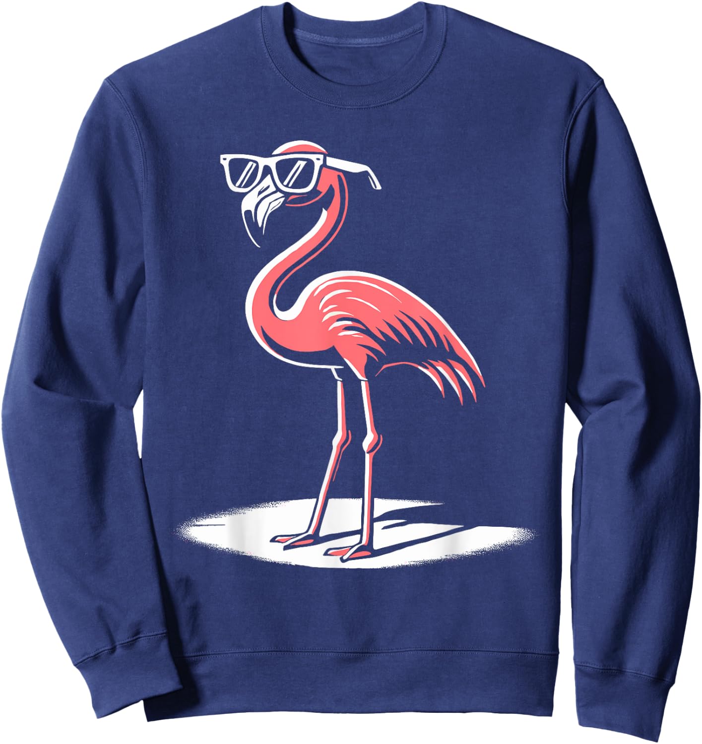Pink Flamingo in Sunglasses Men Women Kids Funny Flamingo Sweatshirt - Sweatshirt | Navy