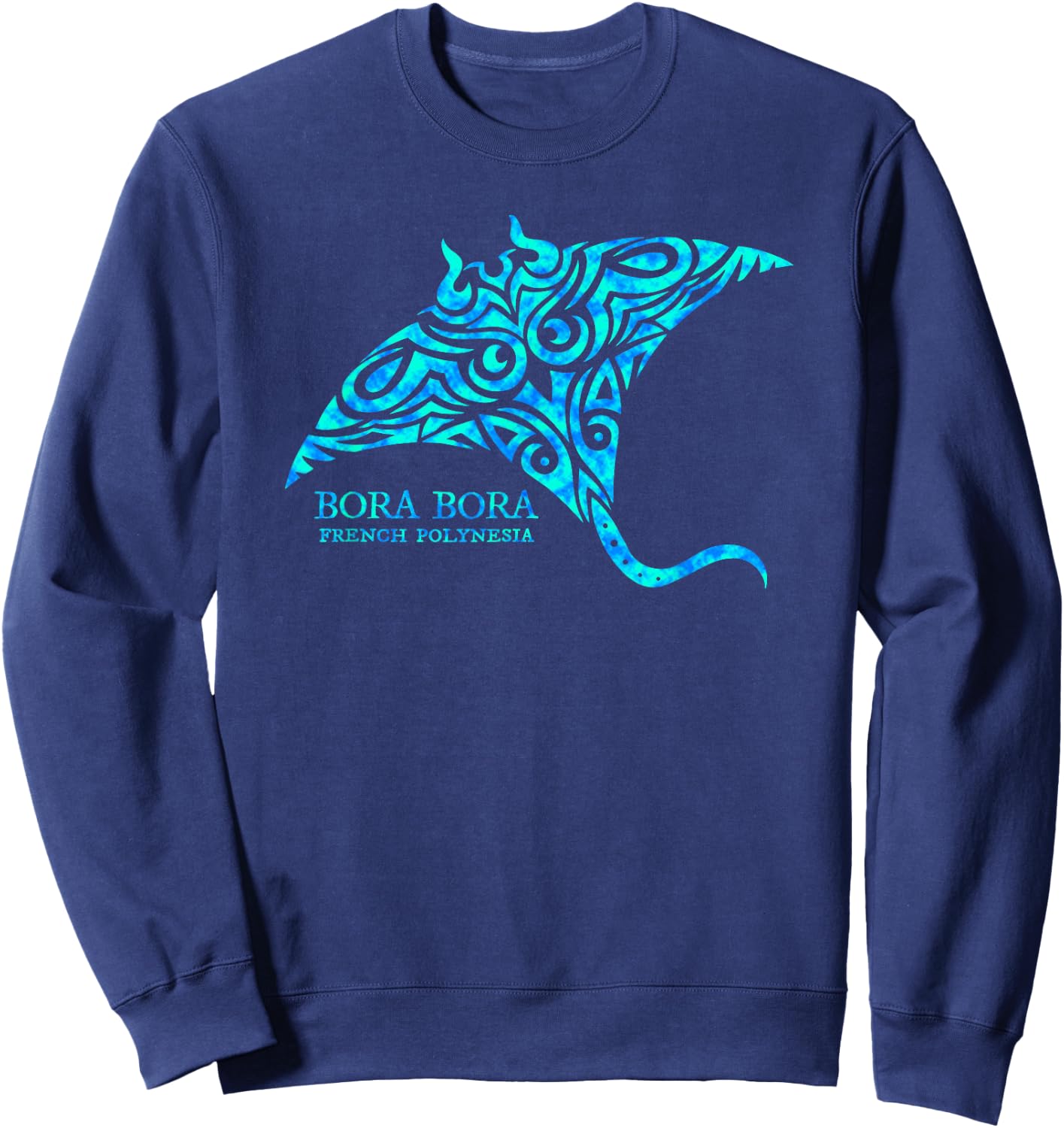 Bora Bora French Polynesia Manta Ray Boys Girls Sweatshirt - Sweatshirt | Navy