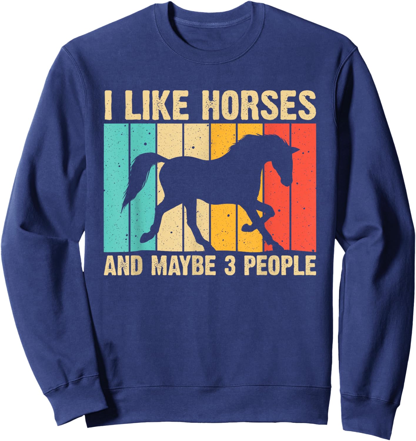 Funny Horse Art Horse Lover Men Women Boys Girls Introvert Sweatshirt - Sweatshirt | Navy