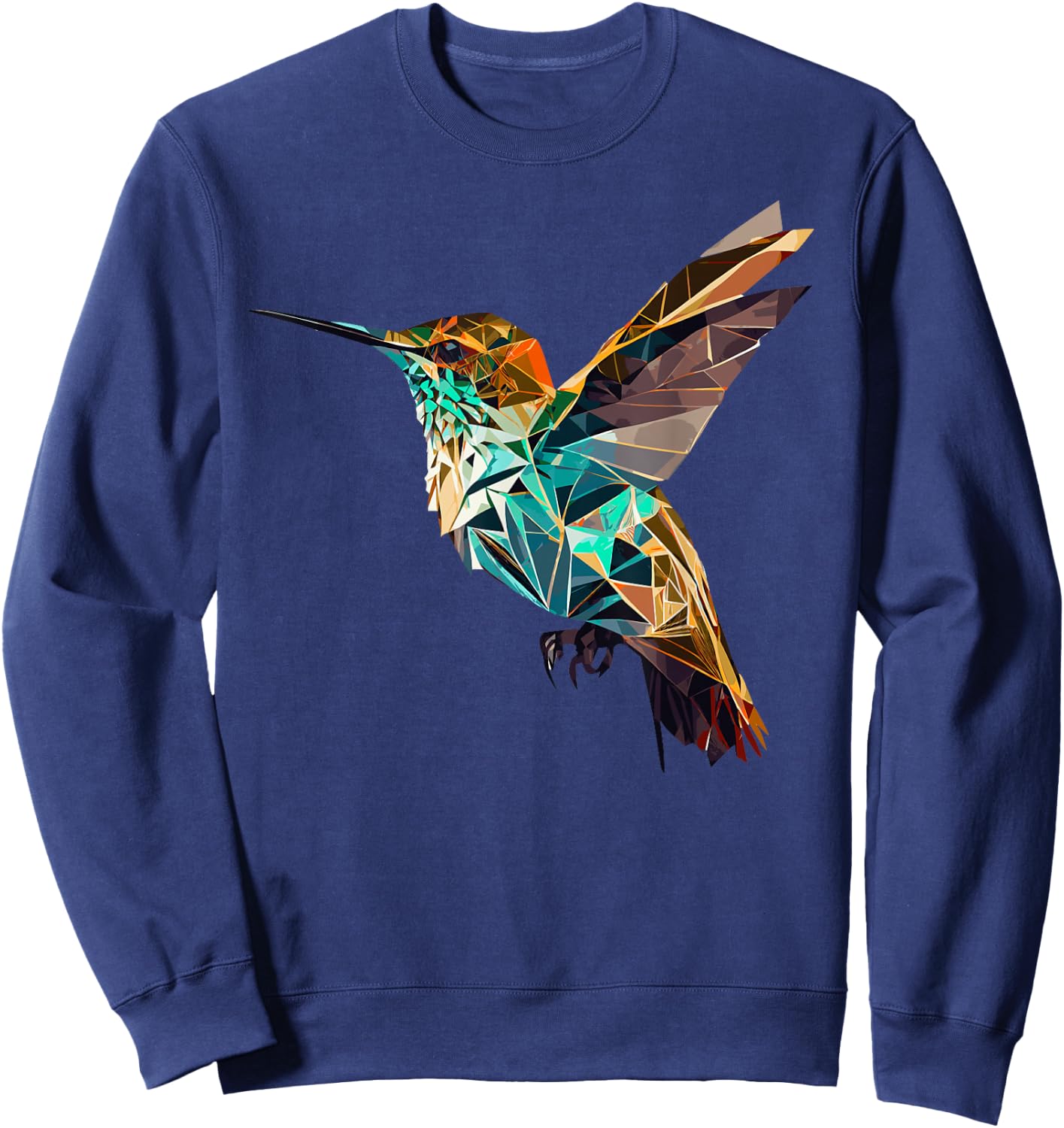 Geometrischer Kolibri abstrakter polygonaler Vogel Sweatshirt - Sweatshirt | Navy