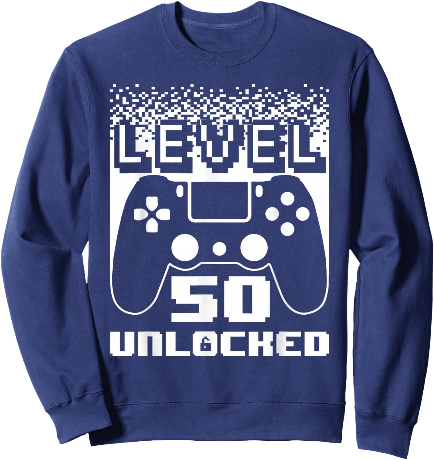 50th Birthday Level 50 Unlocked Gamer 50 Year Old Sweatshirt - Sweatshirt | Navy