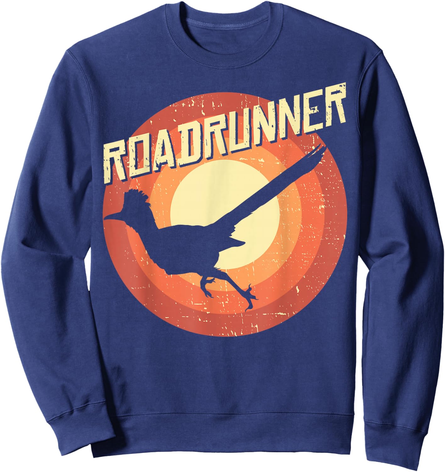 Roadrunner Lover Vintage Distressed Retro Sweatshirt - Sweatshirt | Navy