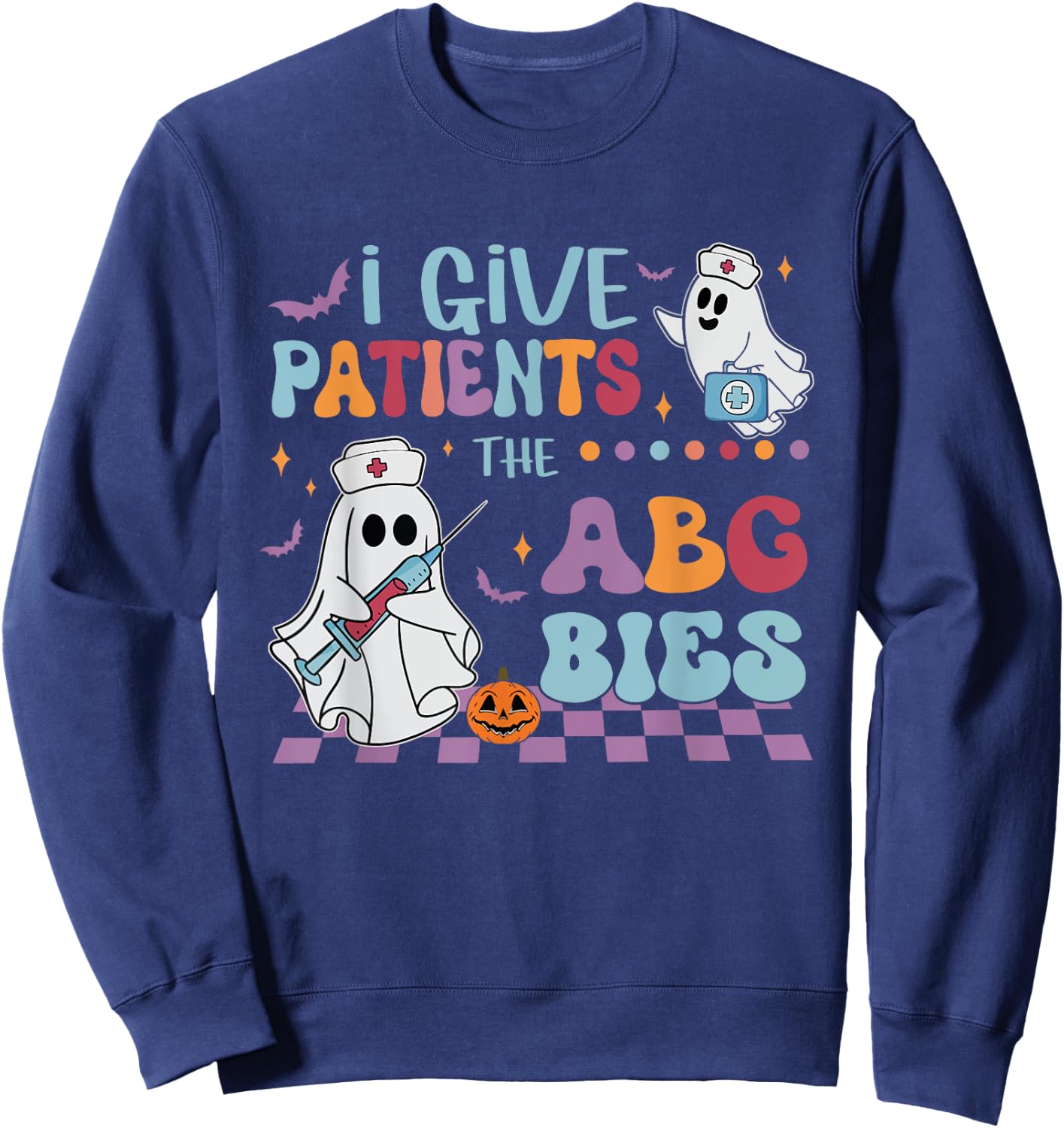 I Give Patients The ABG Bies Halloween Respiratory Therapist Sweatshirt - Sweatshirt | Navy