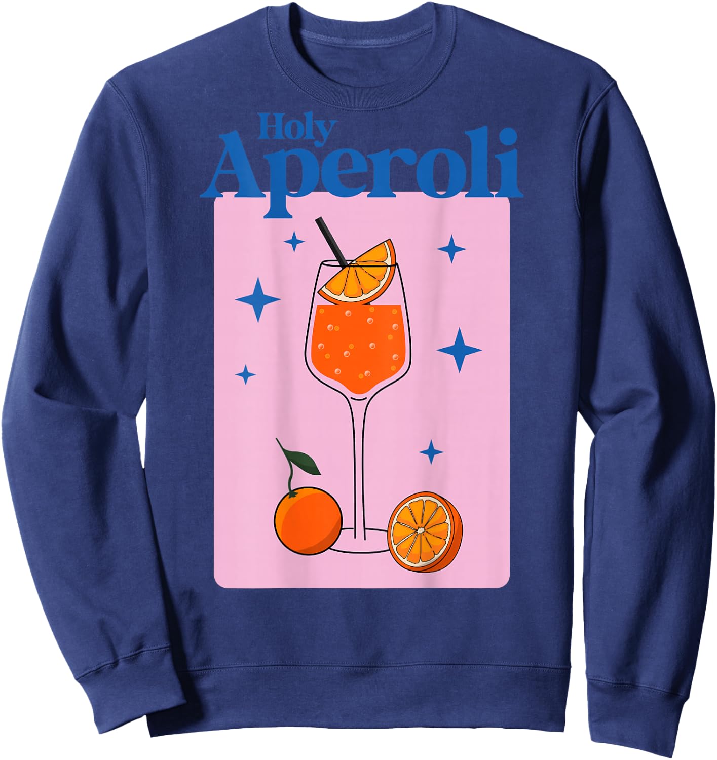 HOLY APEROLI X HALLÖCHEN APEROLI APEROLY SPRITZ STARS , White Sweatshirt - Sweatshirt | Navy