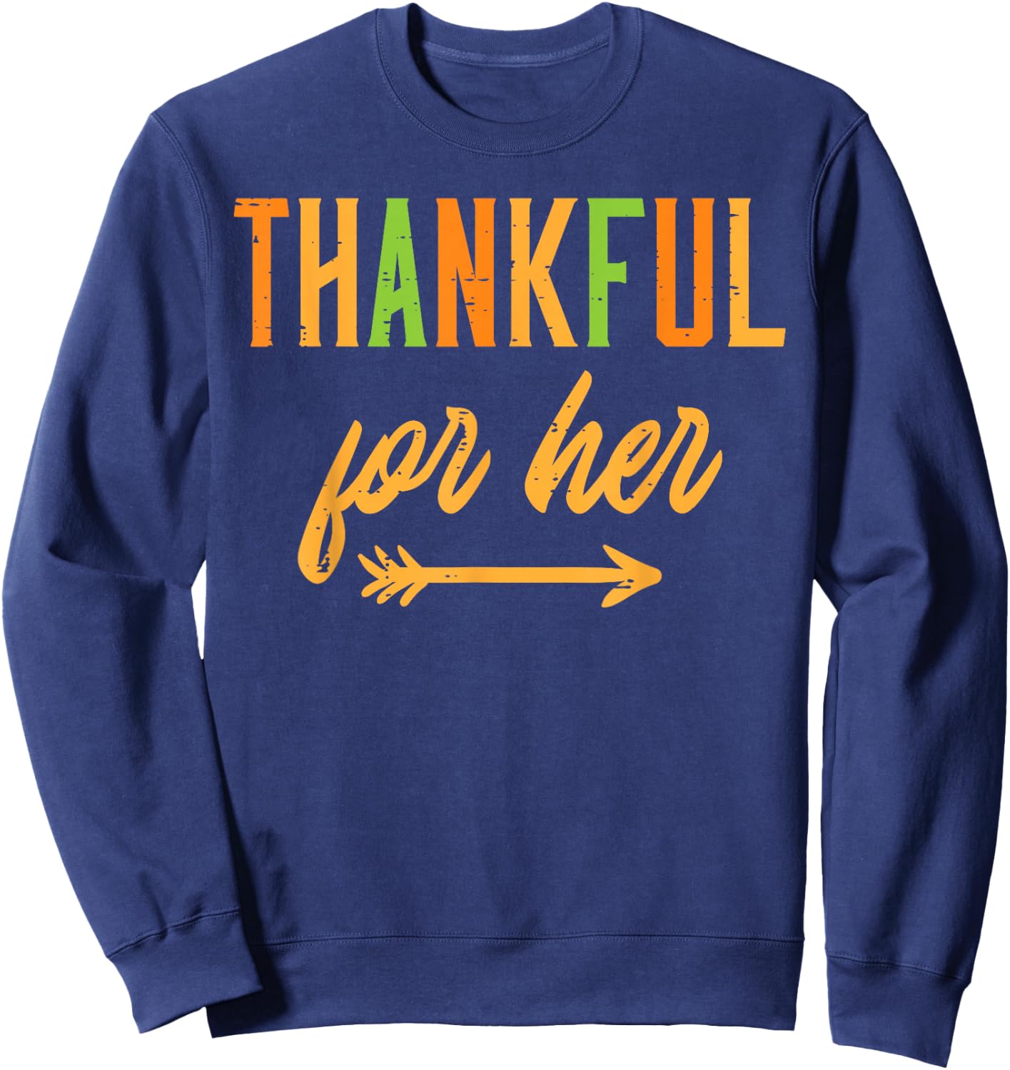 Thanksgiving Thankful Matching Couple Autumn Men Sweatshirt - Sweatshirt | Navy