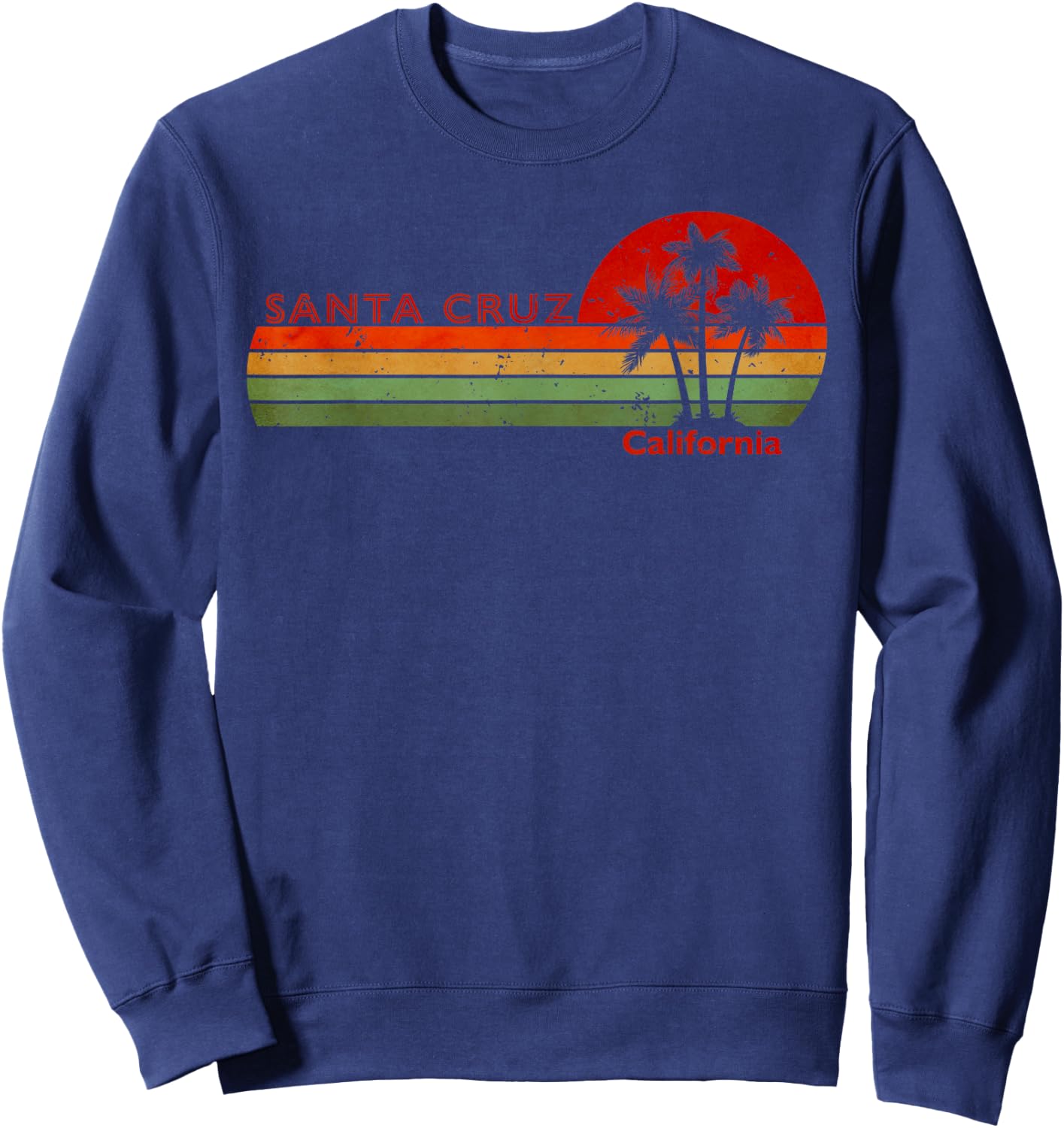 Santa Cruz California Retro Sunset Vintage , black Sweatshirt - Sweatshirt | Navy