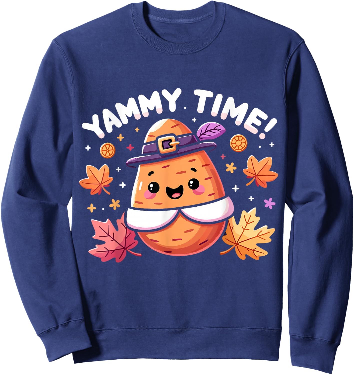 Funny Thanksgiving Yam Yammy Time Sweatshirt - Sweatshirt | Navy