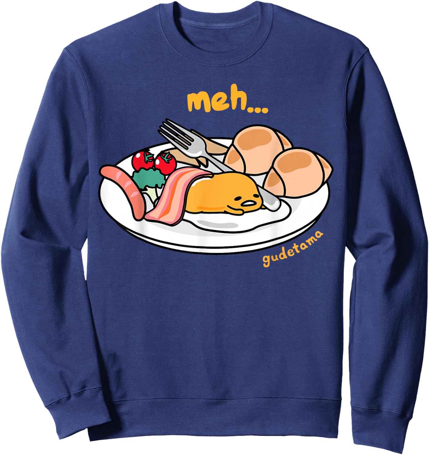 Gudetama "Meh" Breakfast Shirt Sweatshirt - Sweatshirt | Navy
