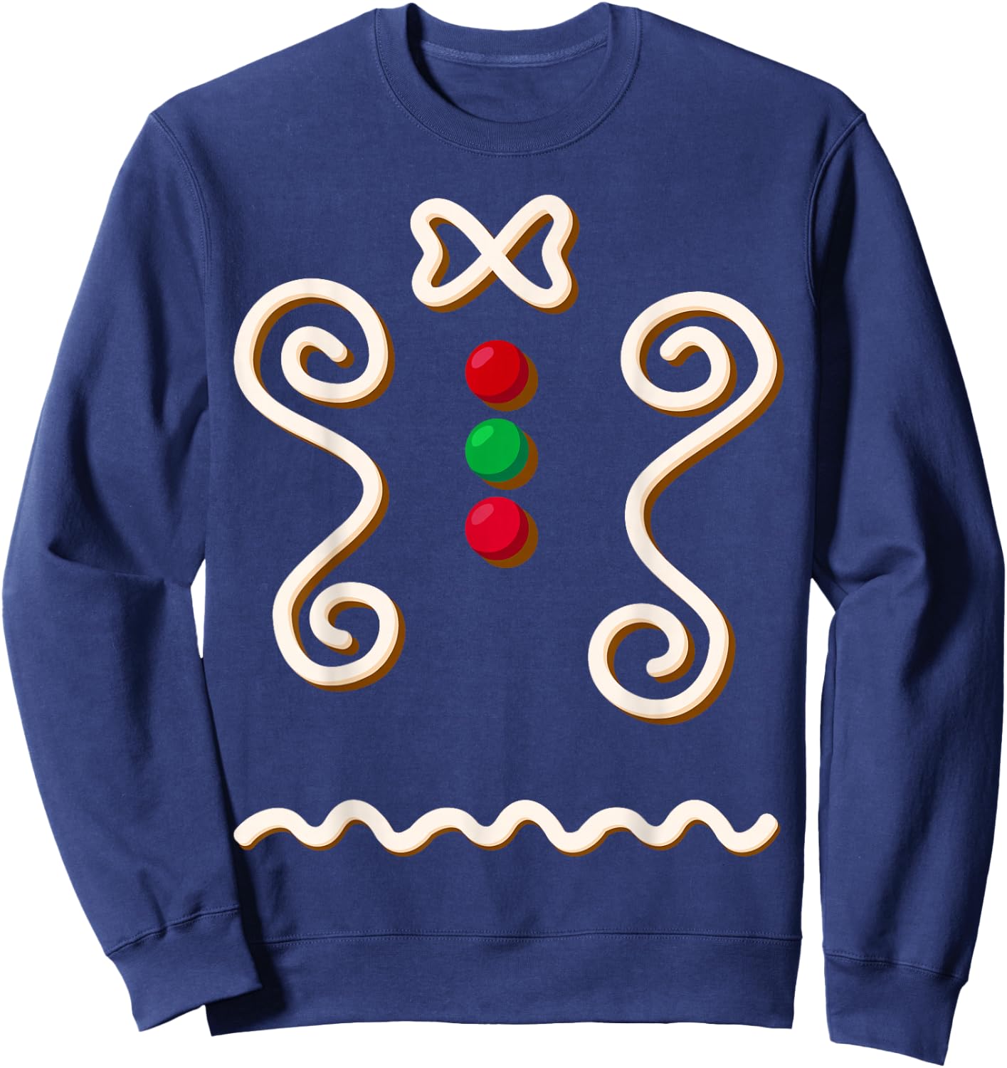 Gingerbread Man Costume Funny DIY Christmas Lazy Halloween Sweatshirt - Sweatshirt | Navy