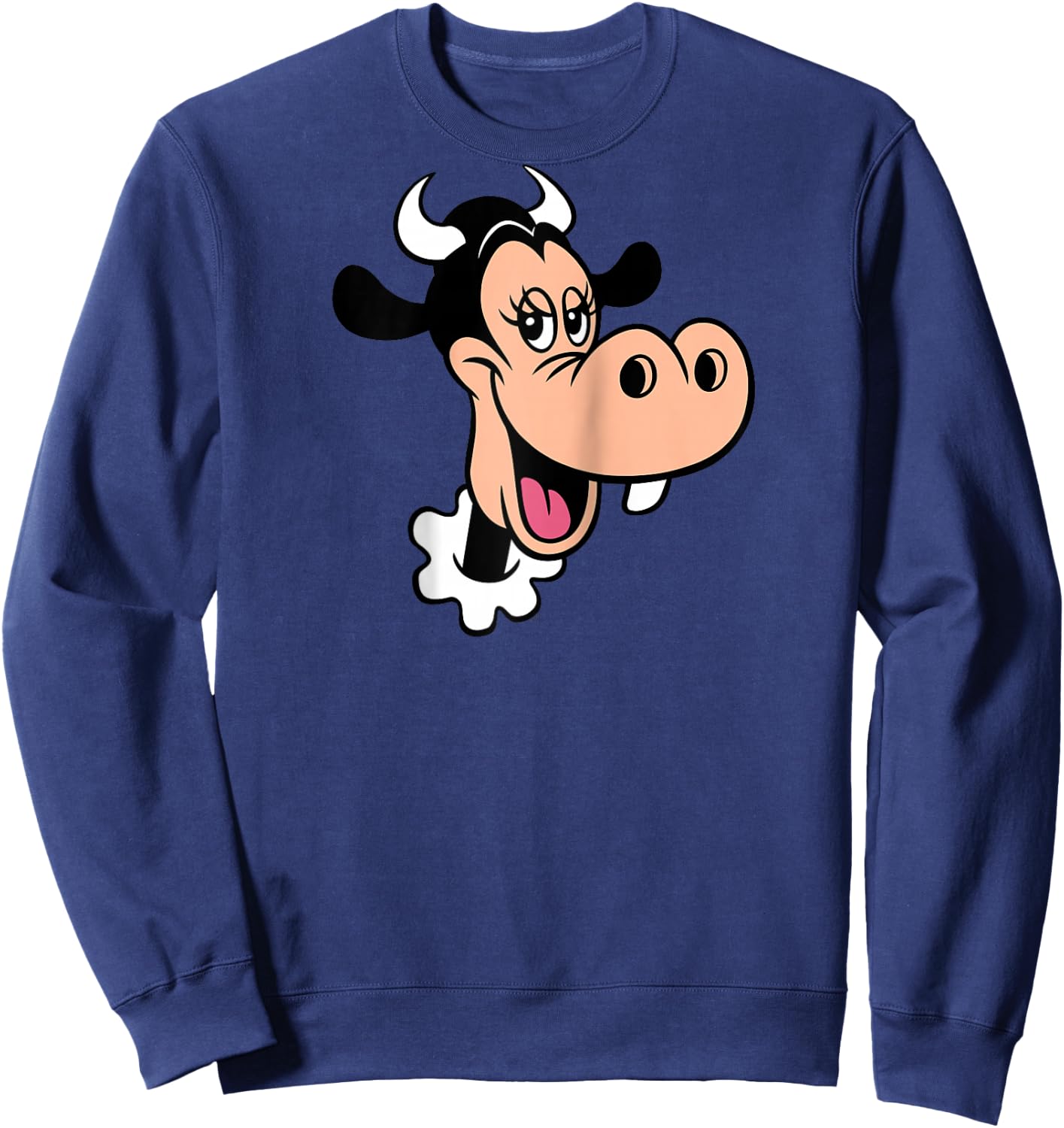 Disney Clarabelle Cow Big Face Costume Raglan Baseball Sweatshirt - Sweatshirt | Navy