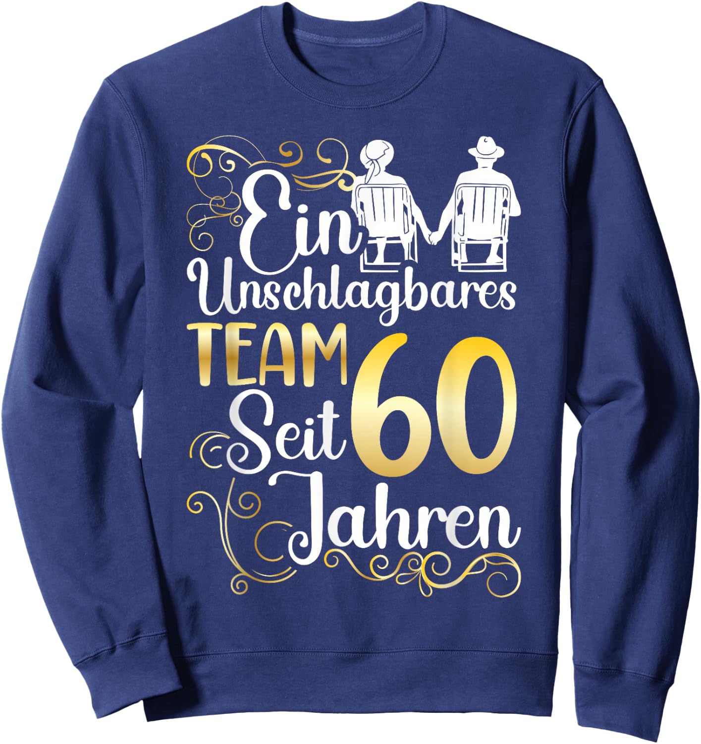 Diamantene Hochzeit 60 Jahre Verheiratet Hochzeitstag Sweatshirt - Sweatshirt | Navy