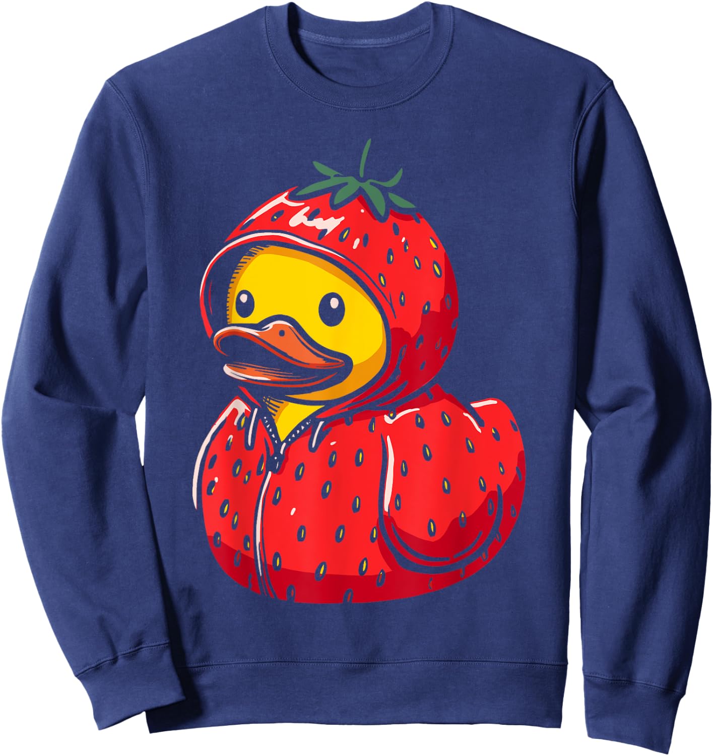 Strawberry Rubber Duck Strawberry Duckling Sweatshirt - Sweatshirt | Navy