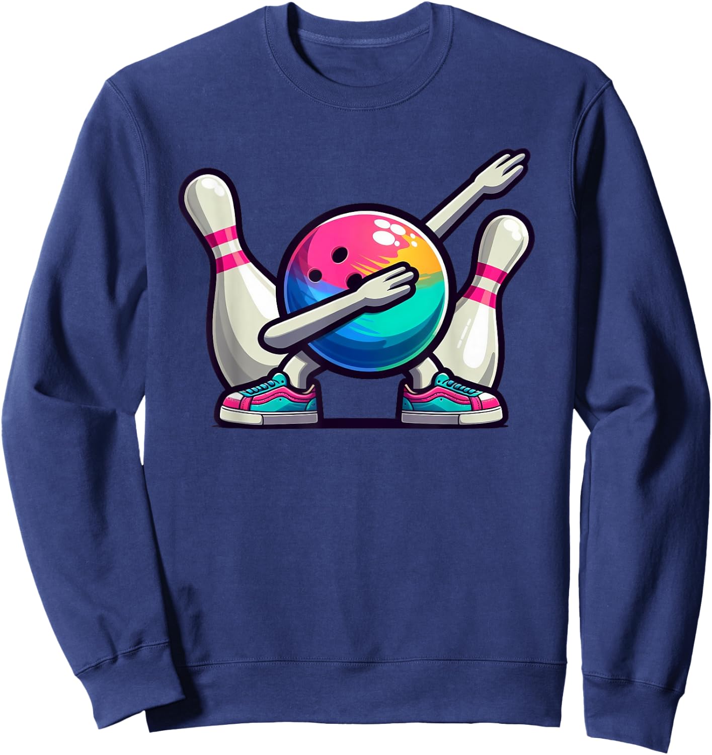 Bowling Dab Bowler Bowling Ball Player Pin Kids Boys Men Sweatshirt - Sweatshirt | Navy