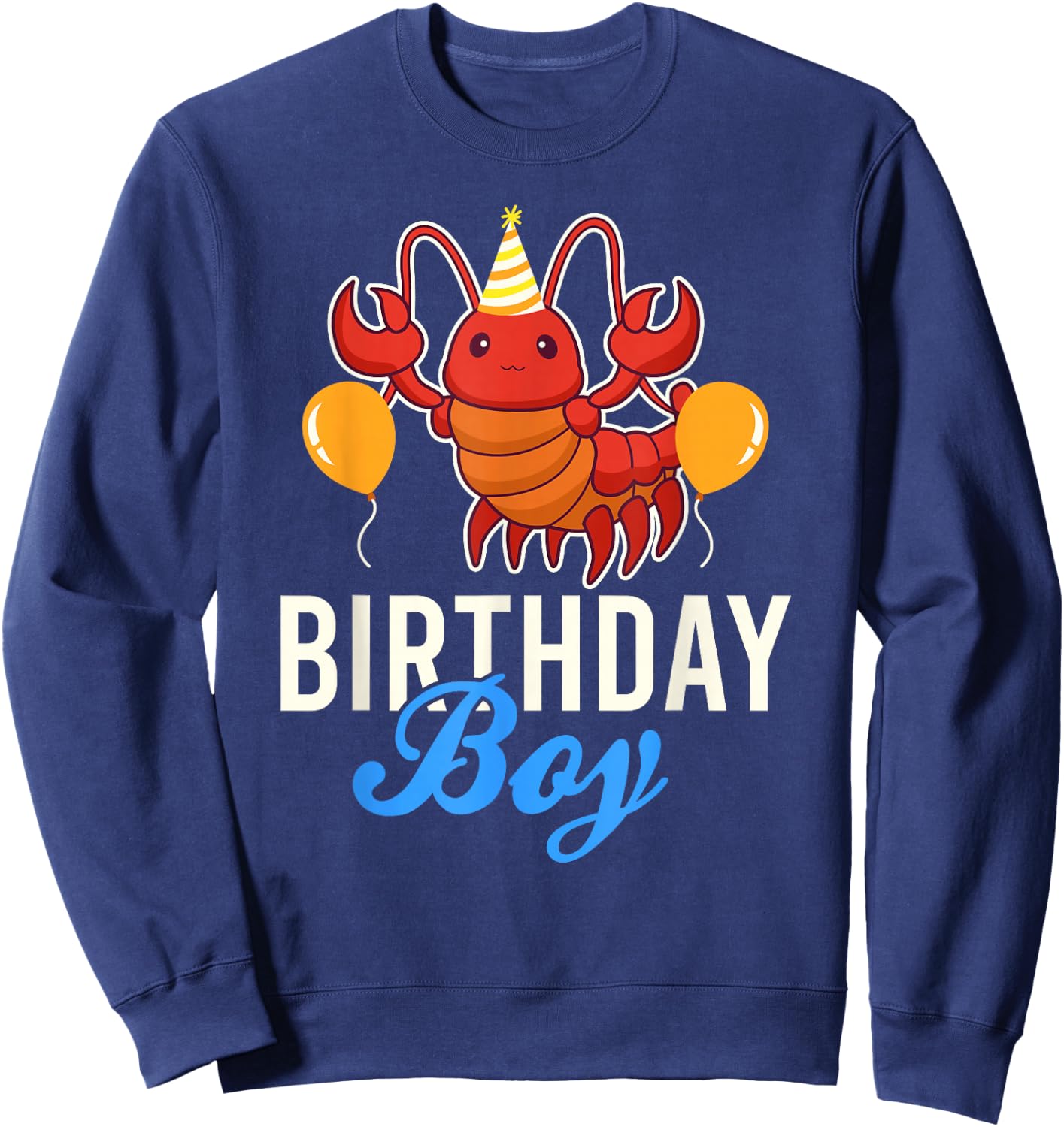 Cute Lobster Birthday Boy Sweatshirt - Sweatshirt | Navy