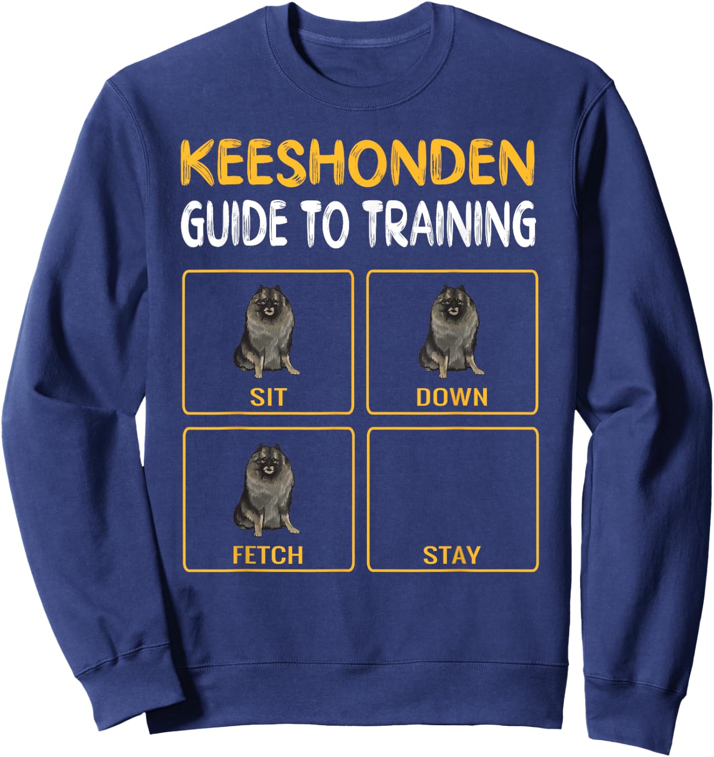 Keeshond Guide Dog Training , Black, S Sweatshirt - Sweatshirt | Navy