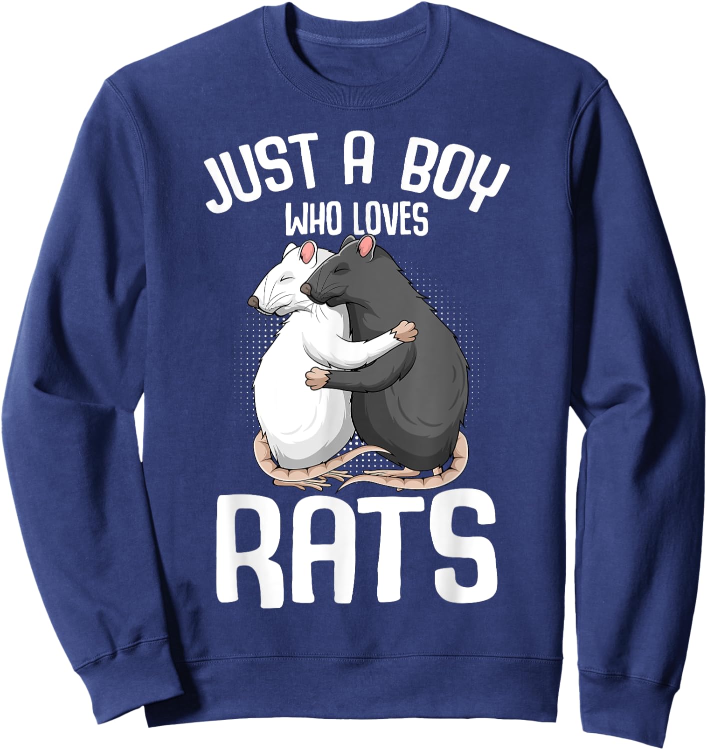 Just A Boy Who Loves Rats Kids Boys Rat Lover Sweatshirt - Sweatshirt | Navy