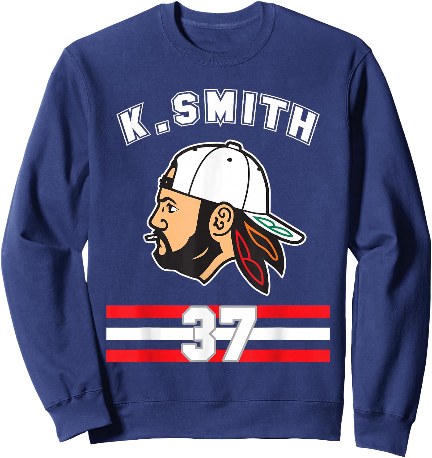 Kevin Smith VASHL Street Hockey League Jersey Team Hawks 37 Sweatshirt - Sweatshirt | Navy