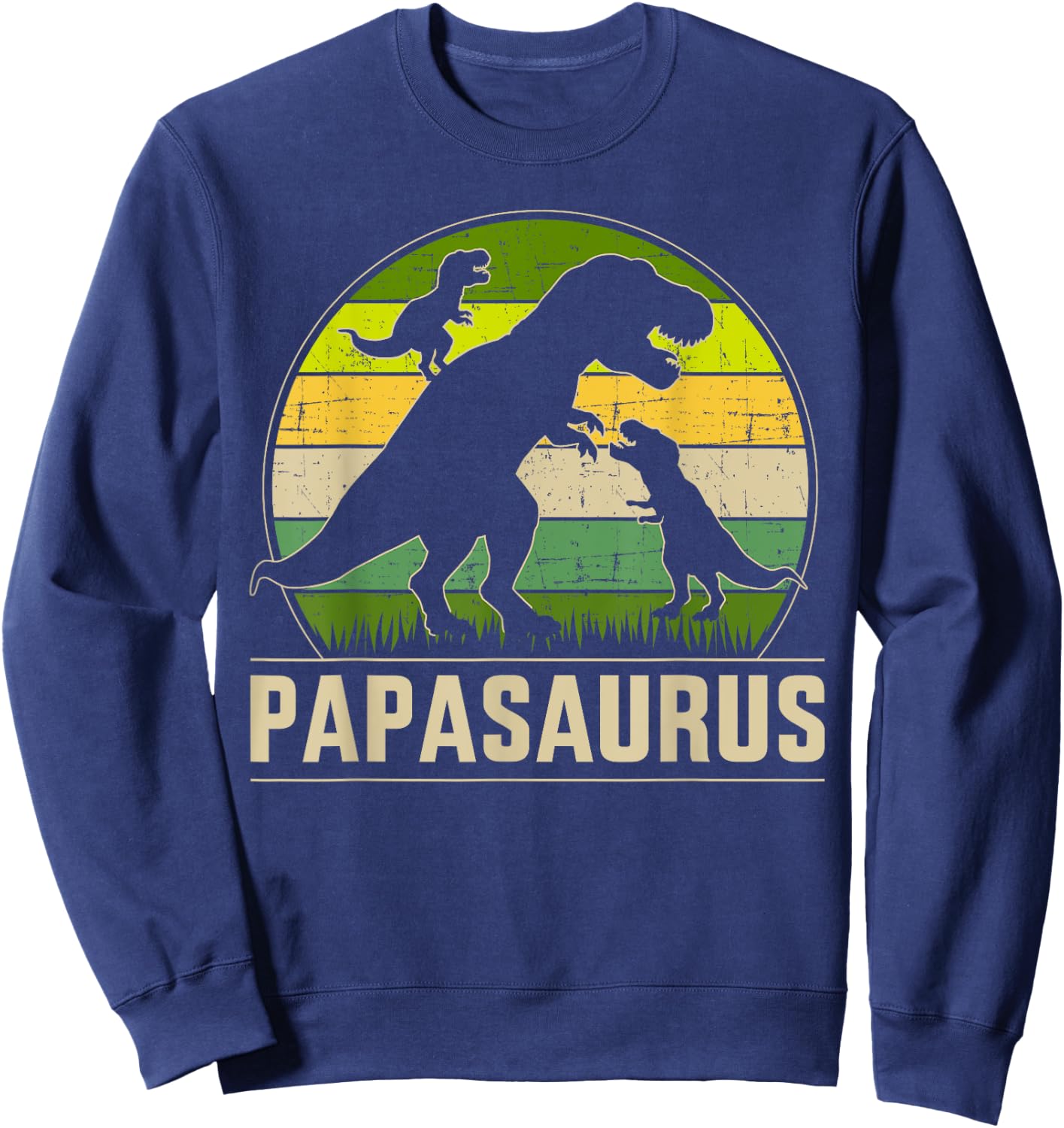 Papasaurus zwei Kinder für Papa zum Vatertag Weihnachten Sweatshirt - Sweatshirt | Navy