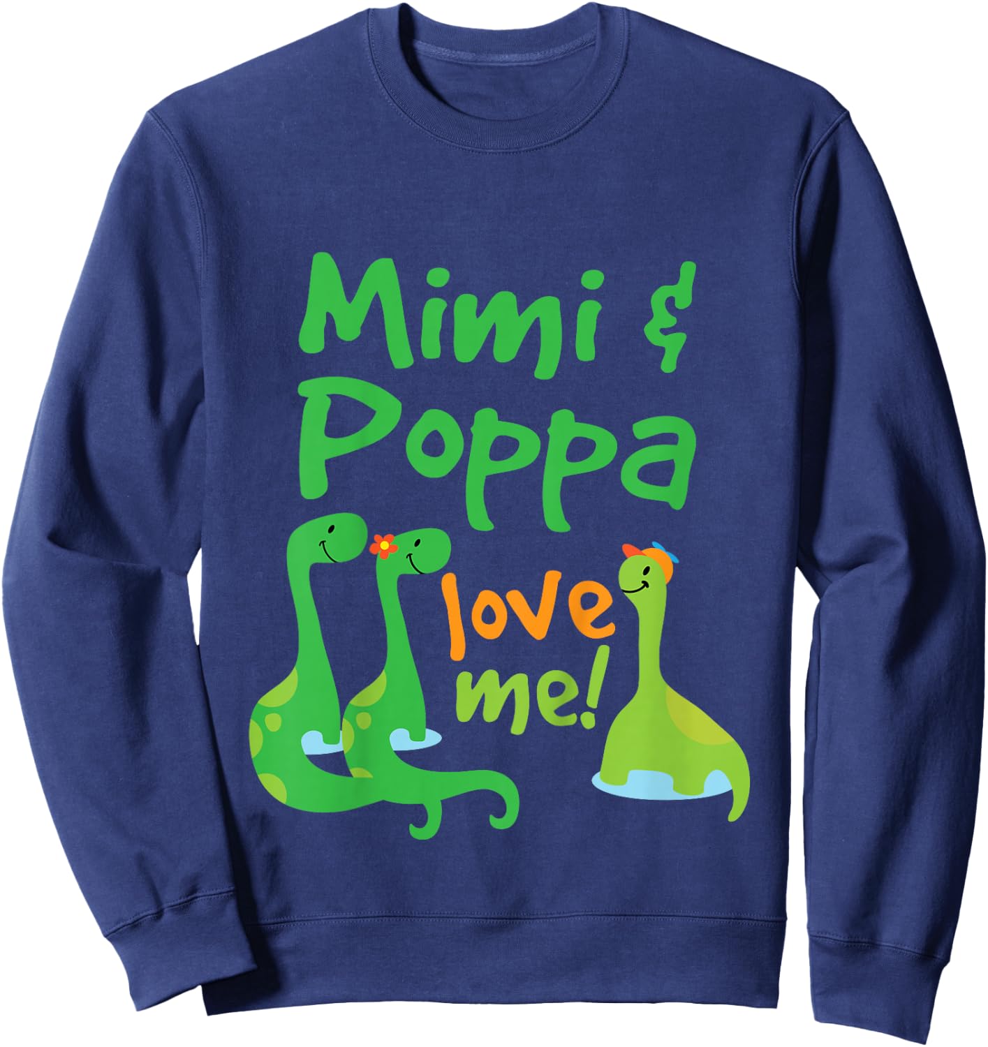 Kids Mimi And Poppa Love Me Grandson Dinosaurs Sweatshirt - Sweatshirt | Navy