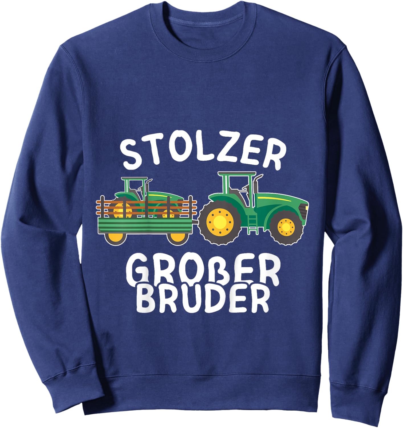 stolzer großer Bruder Traktor Junge Trecker Sweatshirt - Sweatshirt | Navy