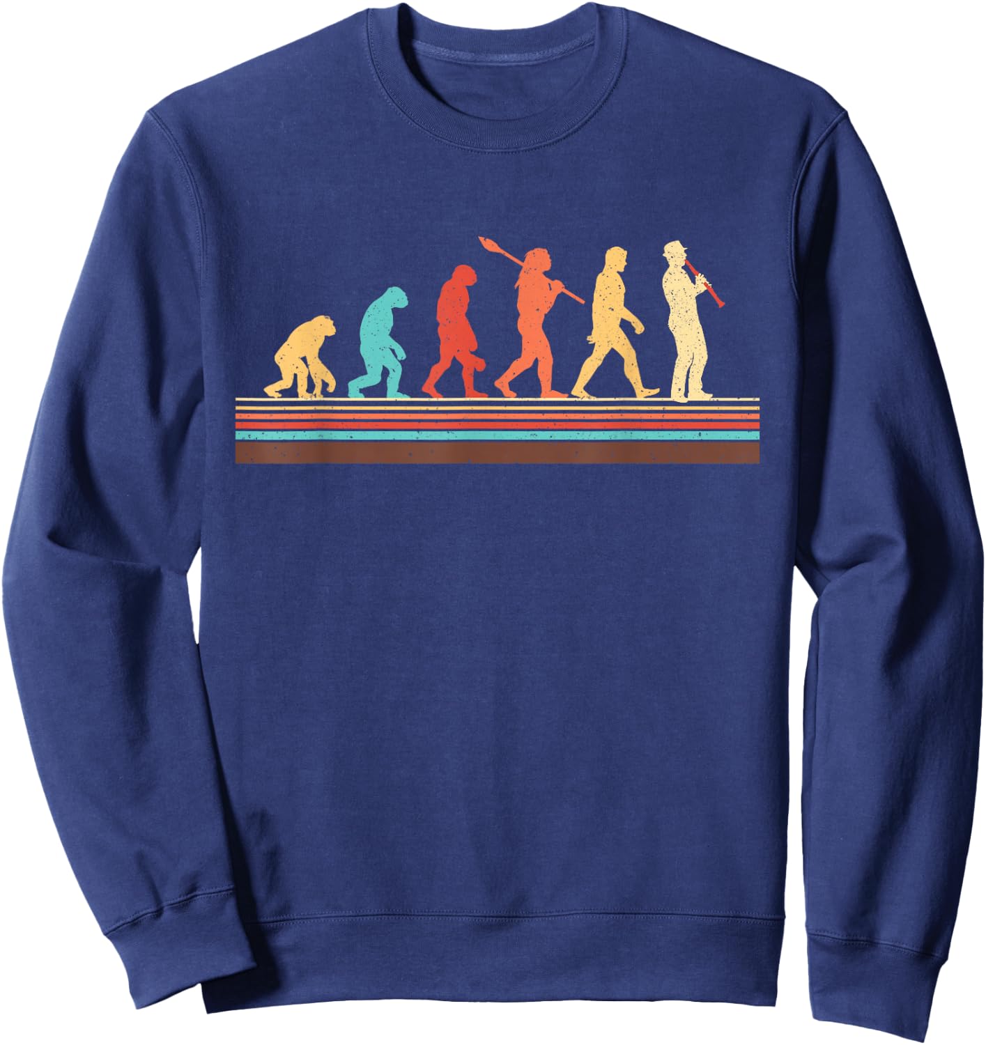 Evolution Of Clarinet Player - Marching Band Player Sweatshirt - Sweatshirt | Navy
