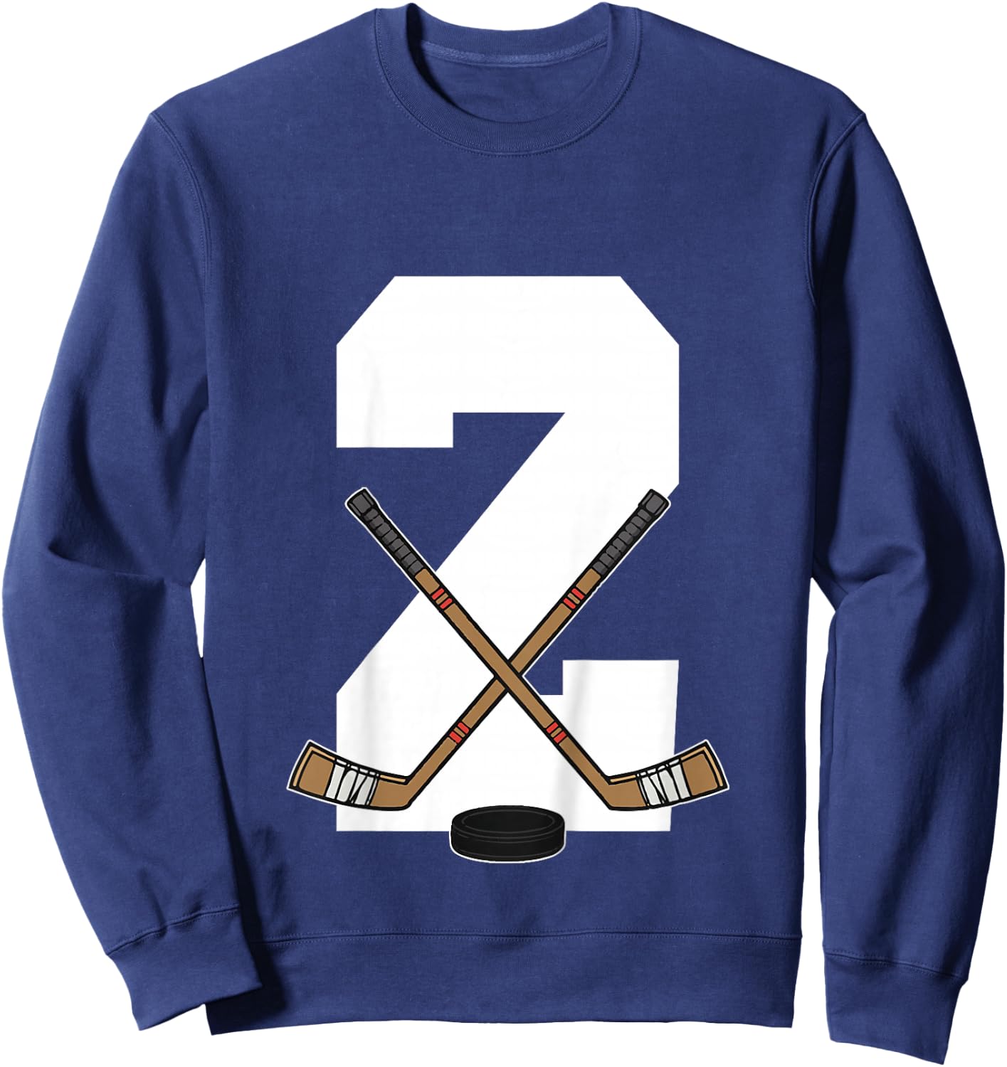 Kids Ice Hockey Kids Toddler Boys 2nd Birthday Ice Hockey Sweatshirt - Sweatshirt | Navy