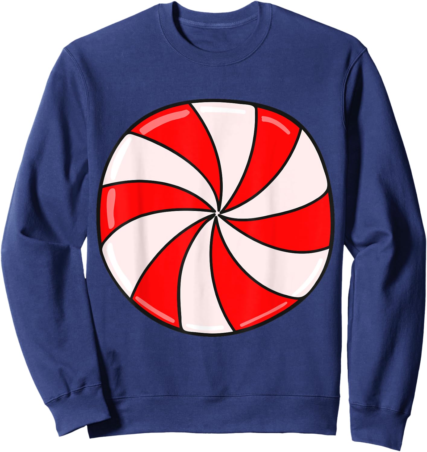 Christmas Peppermint Candy Sweatshirt - Sweatshirt | Navy
