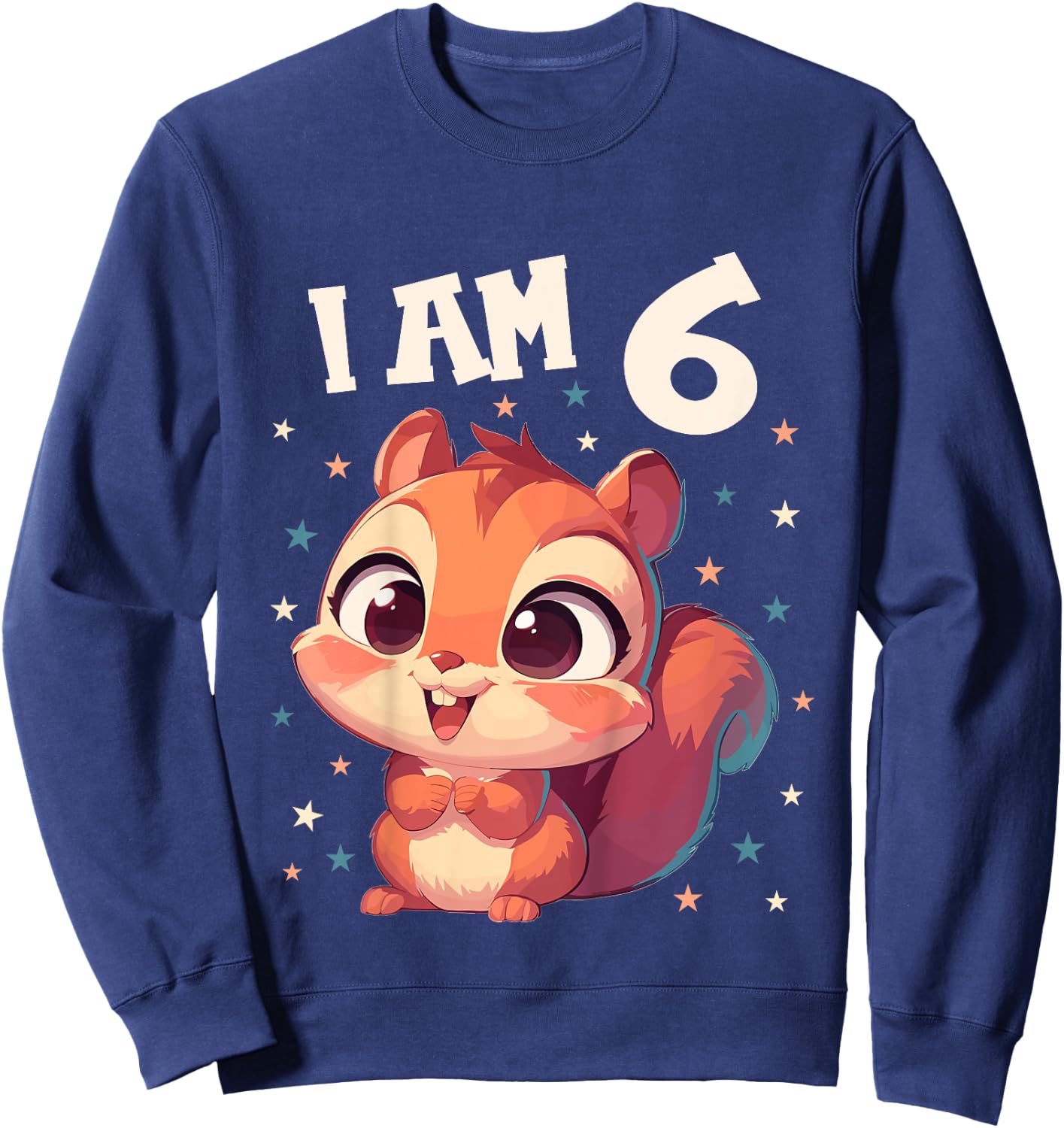 Kids 6 Years old 6 birthday Squirrels Boy Girl Squirrel Sweatshirt - Sweatshirt | Navy