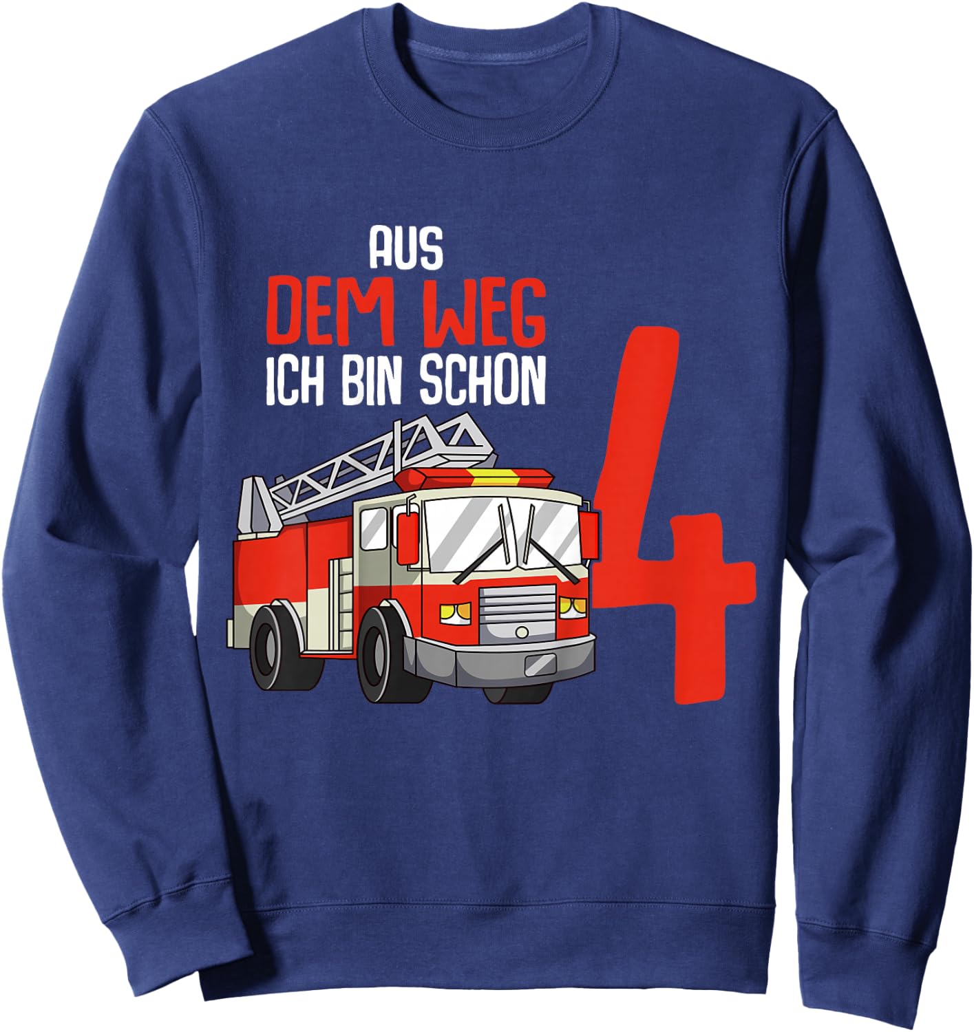 4. Geburtstag Feuerwehr 4 Jahre Kinder Junge Sweatshirt - Sweatshirt | Navy