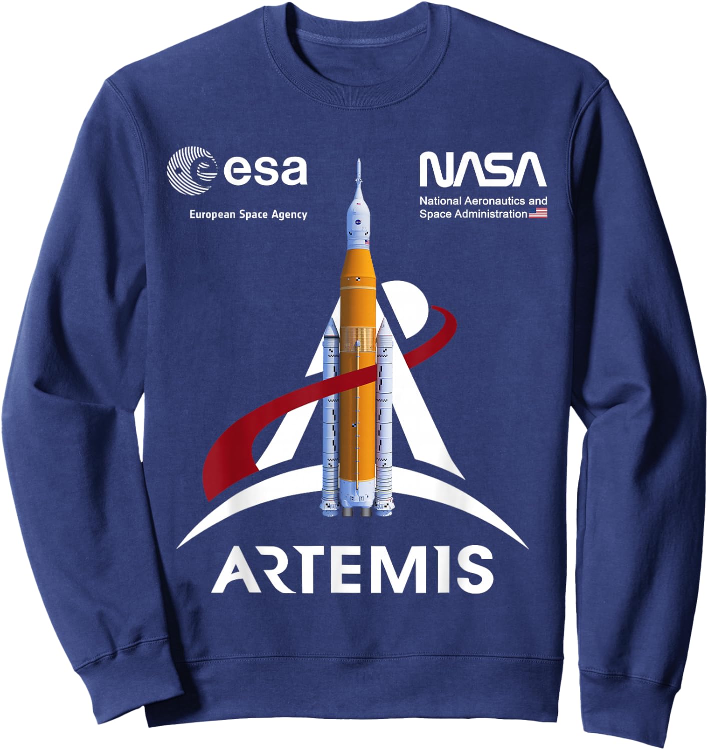 NASA Artemis SLS Mission ESA und Worm Logo Sweatshirt - Sweatshirt | Navy