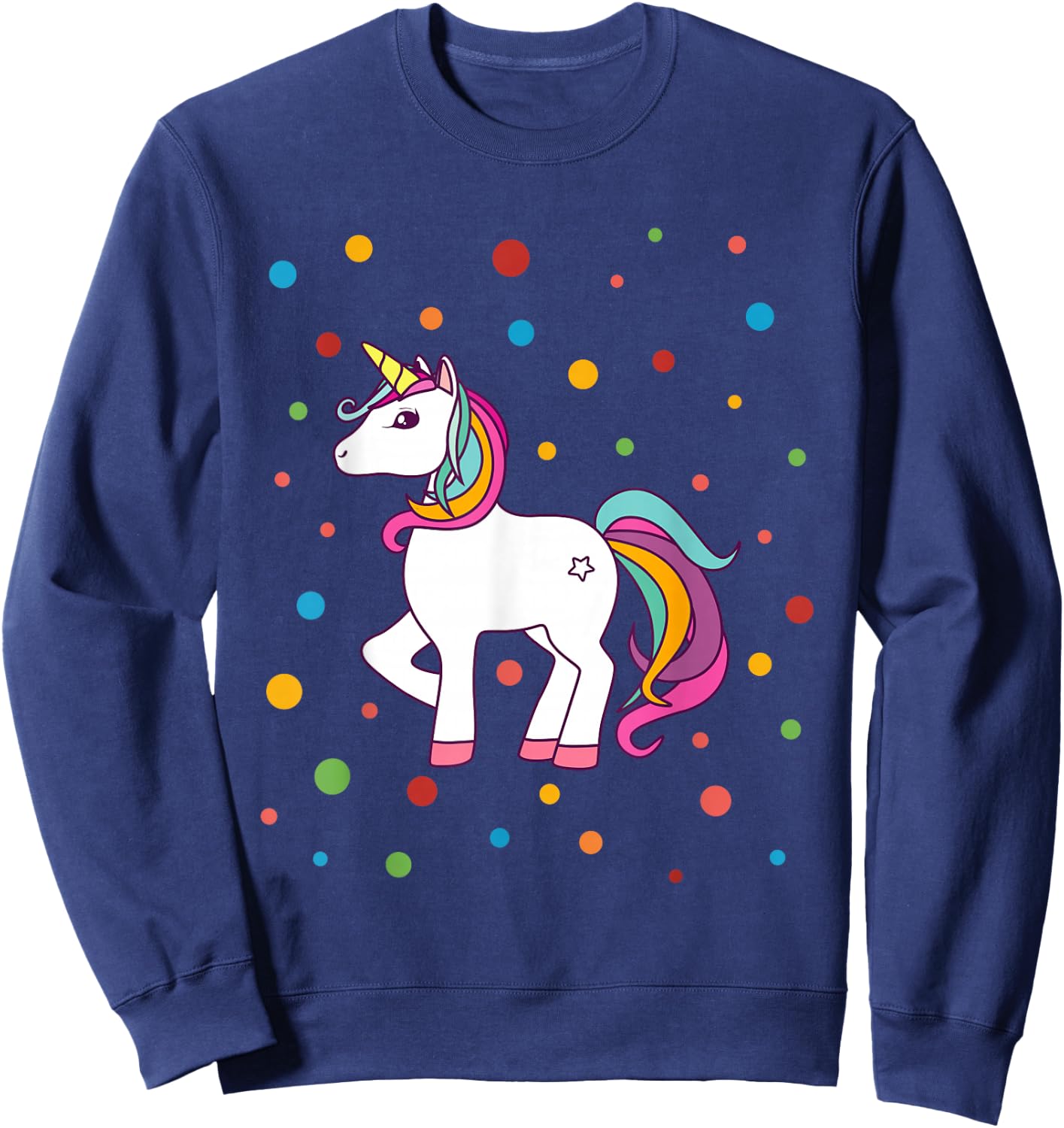 Dot Day Shirt Polka Dots Dotted Unicorn Kid Girls Youth Sweatshirt - Sweatshirt | Navy