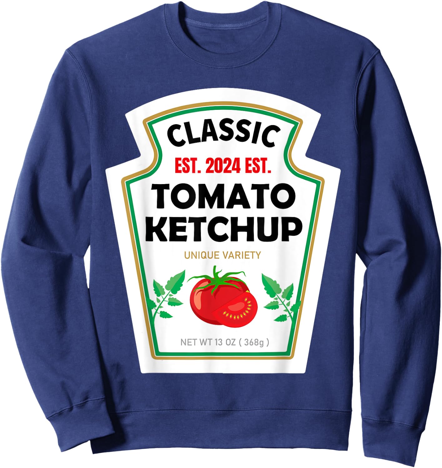 Red Ketchup DIY Costume Matching Couples Groups Halloween Sweatshirt - Sweatshirt | Navy