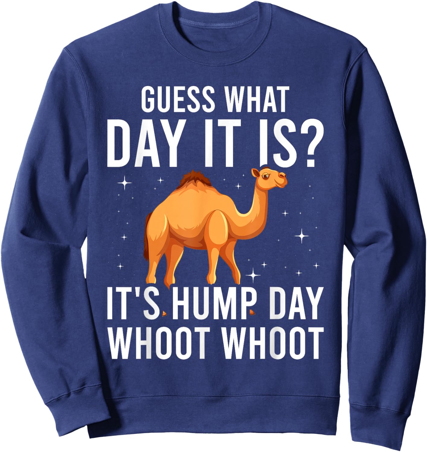 Guess What Day Is It Camel Funny Hump Day Sweatshirt - Sweatshirt | Navy