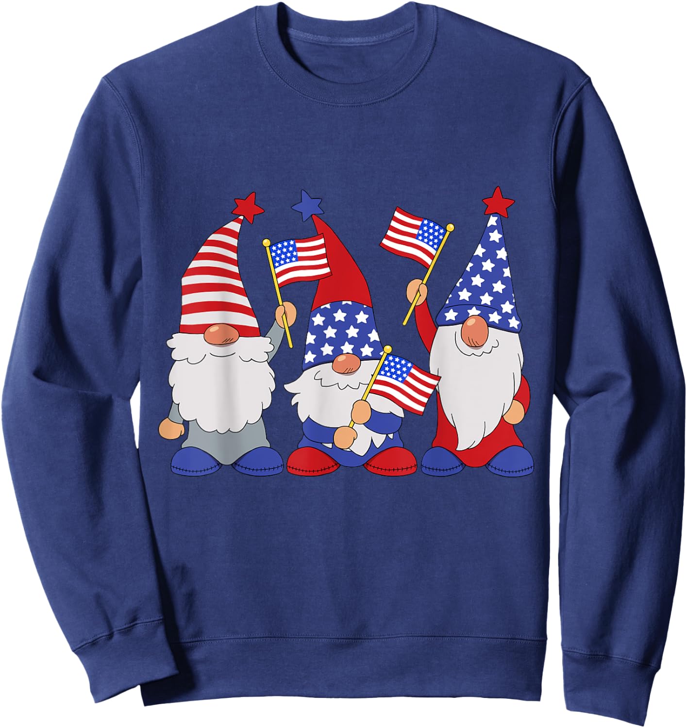 4th Of July 2024 Patriotic Gnomes Funny American USA Sweatshirt - Sweatshirt | Navy